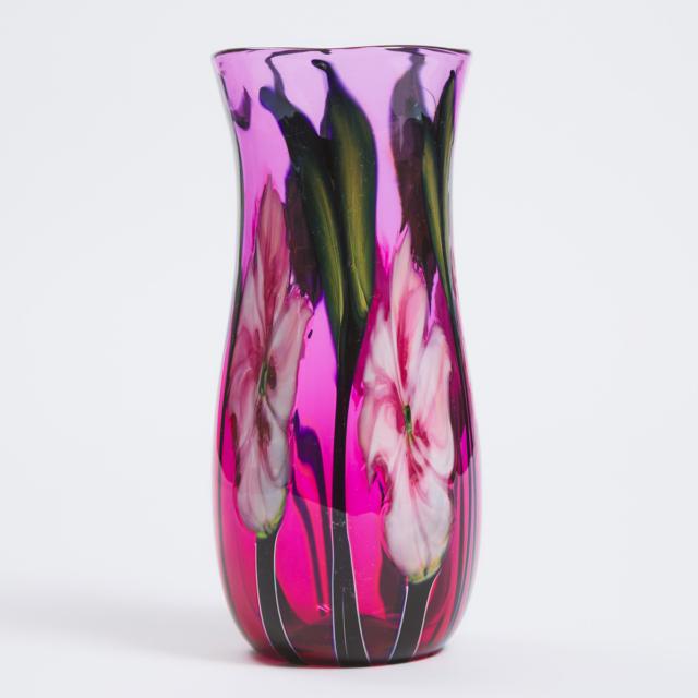 Charles Lotton (American, 1935-2021), 'Multi-Flora' Glass Vase, 1988