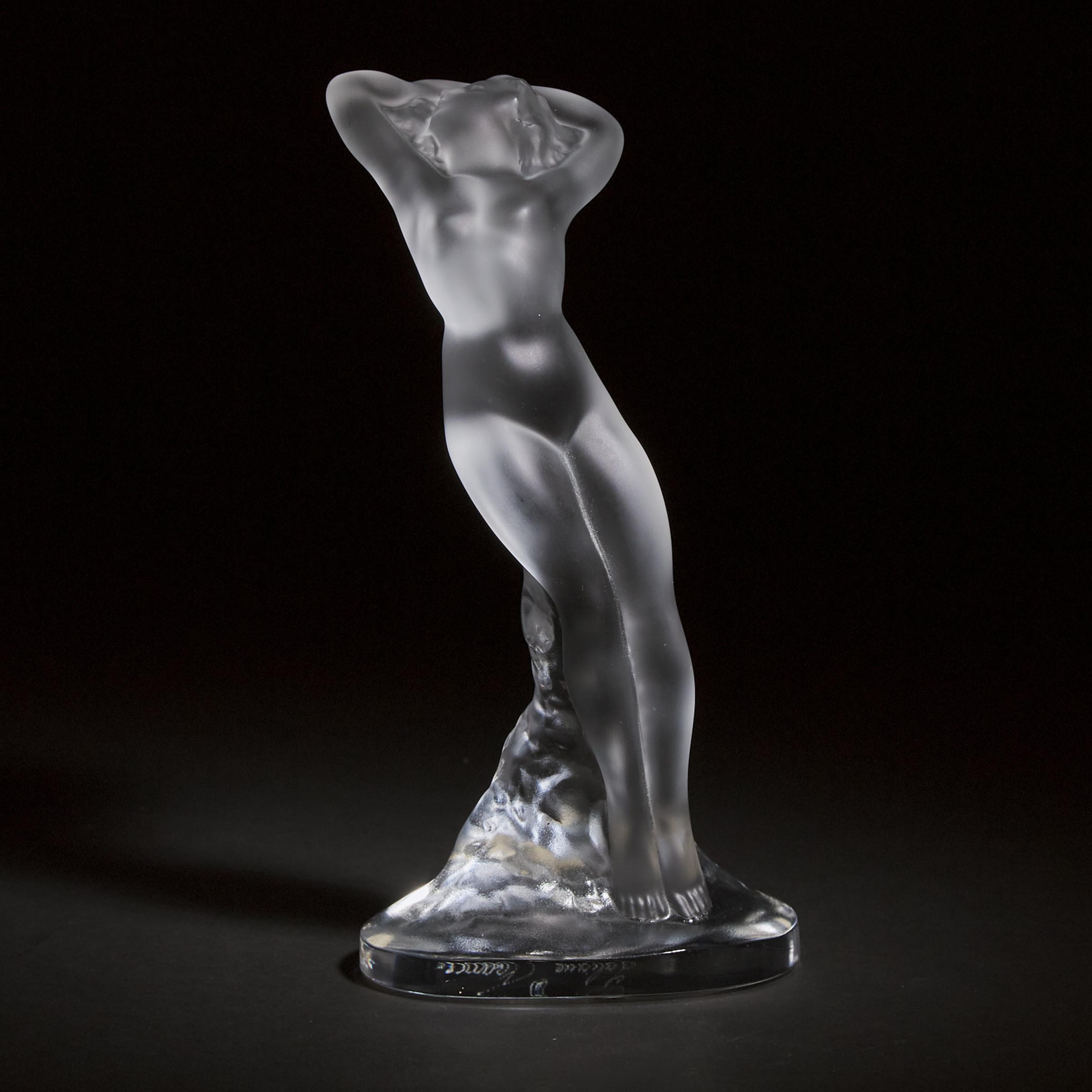'Danseuse Bras Levés', Lalique Moulded and Frosted Glass Figure, post-1978