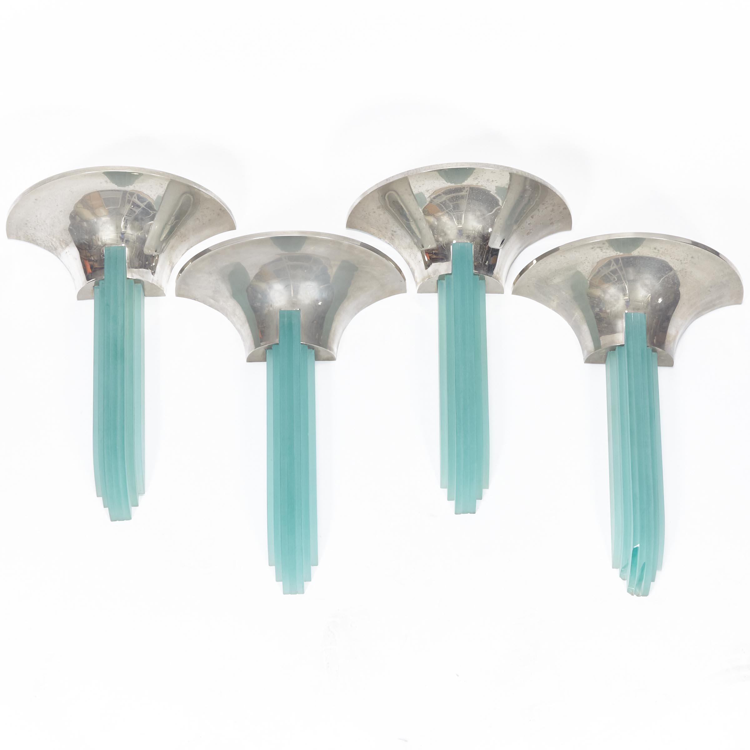Set of Four Jean Perzel (French, 1885-1996) Art Deco Wall Sconces, 2nd half, 20th century