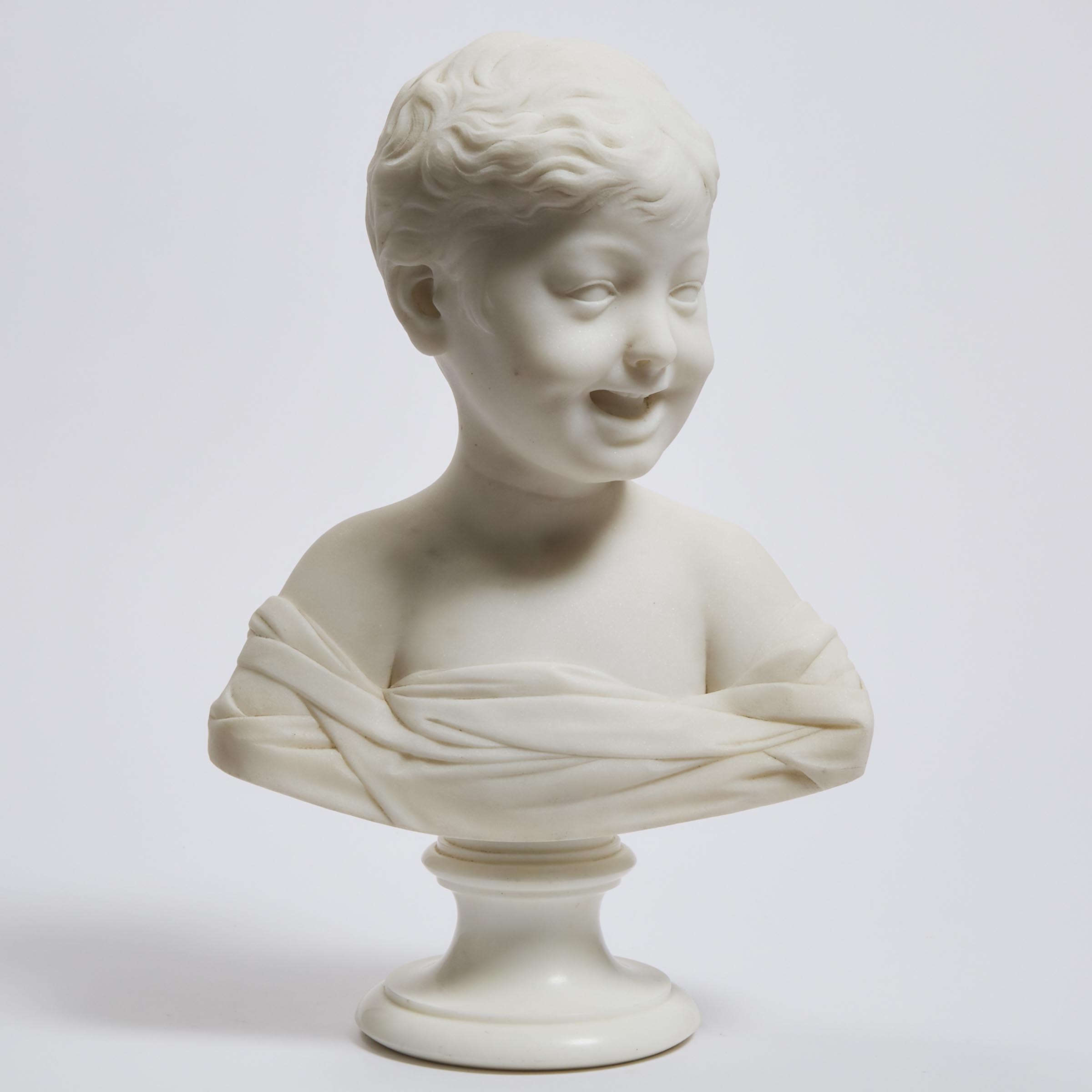 Italian School Marble Bust of a Young Boy, early-mid 20th century