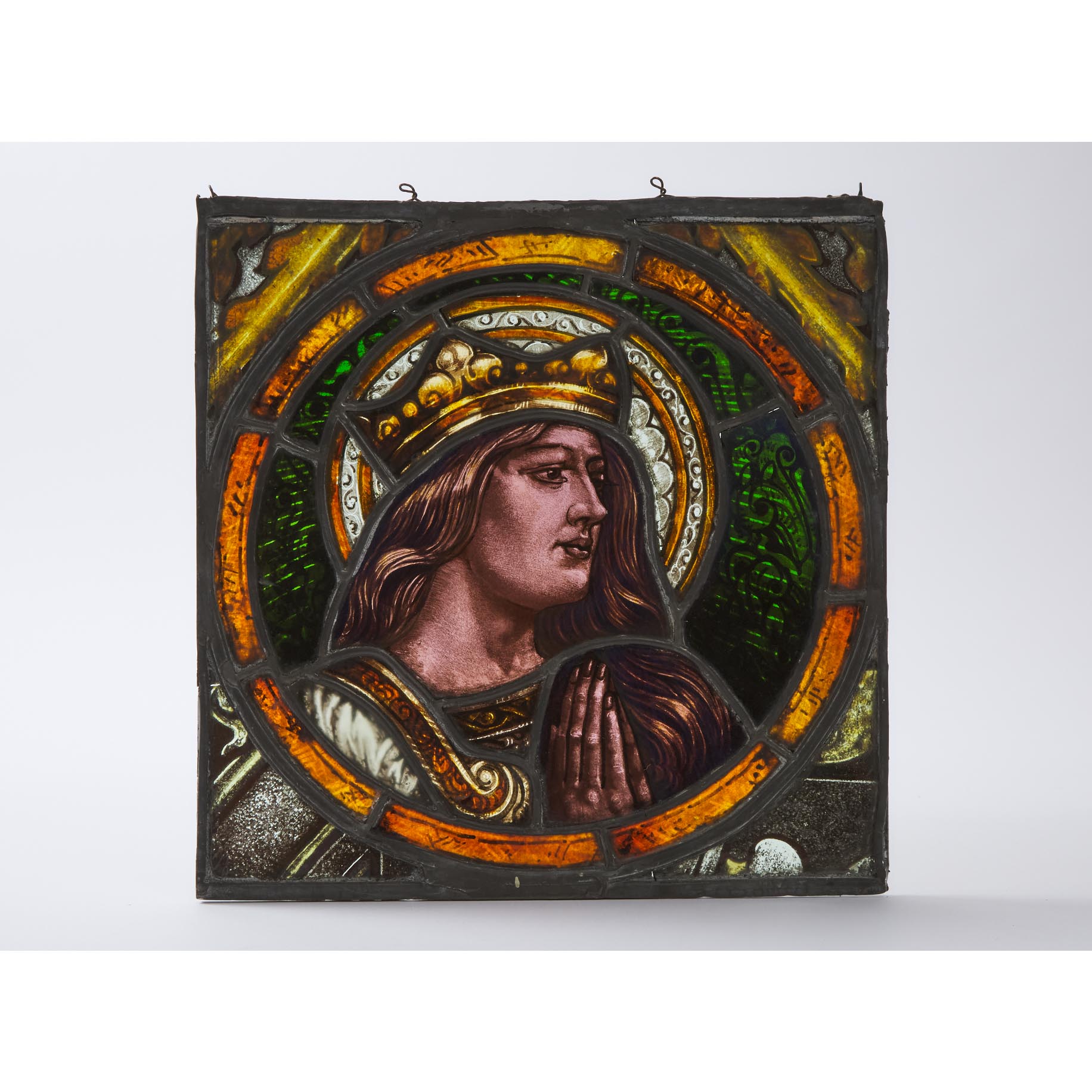 Victorian Mediaeval Style Stained Glass Window Panel, 19th century 