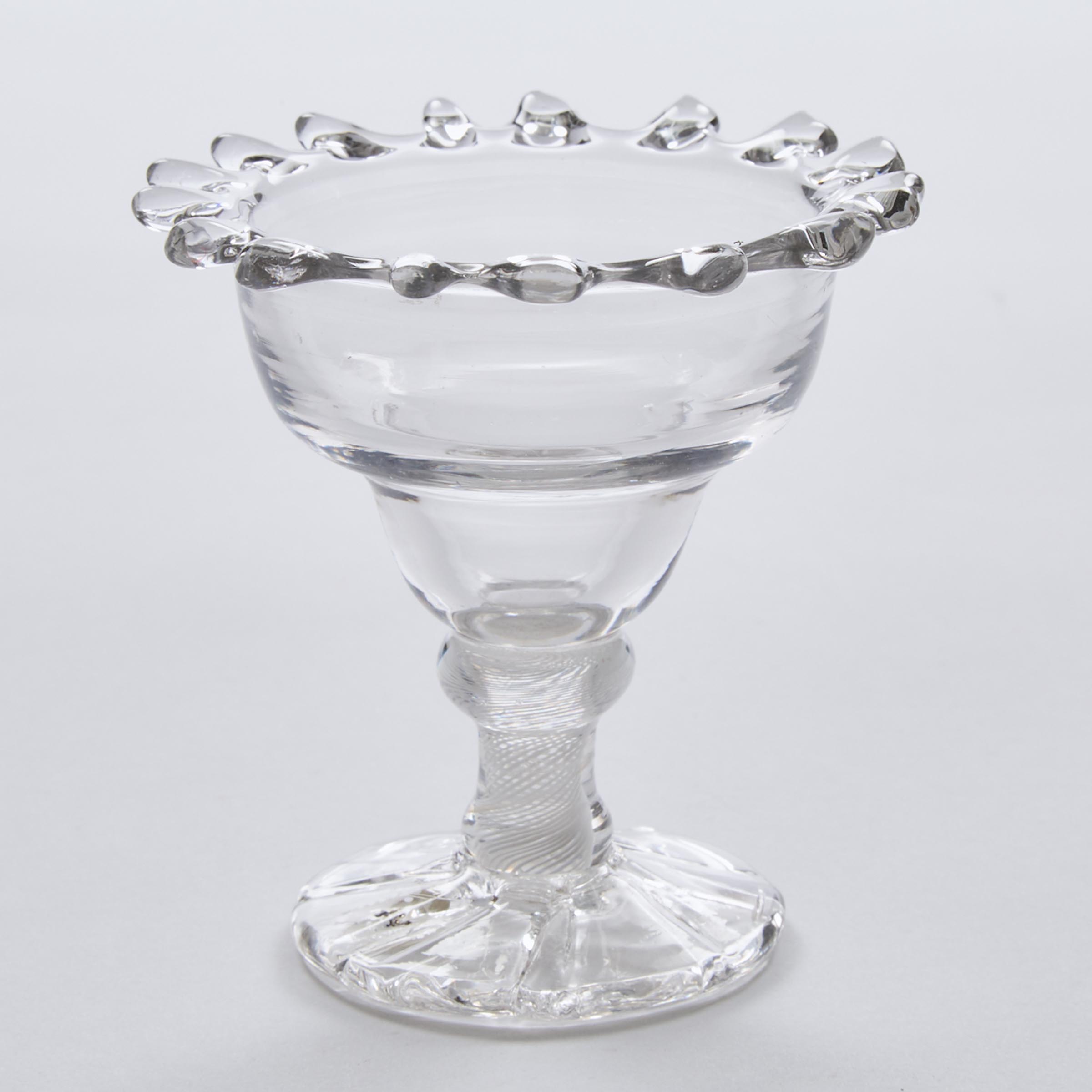 English Opaque Twist Stemmed Low Sweetmeat Glass, c.1760-70