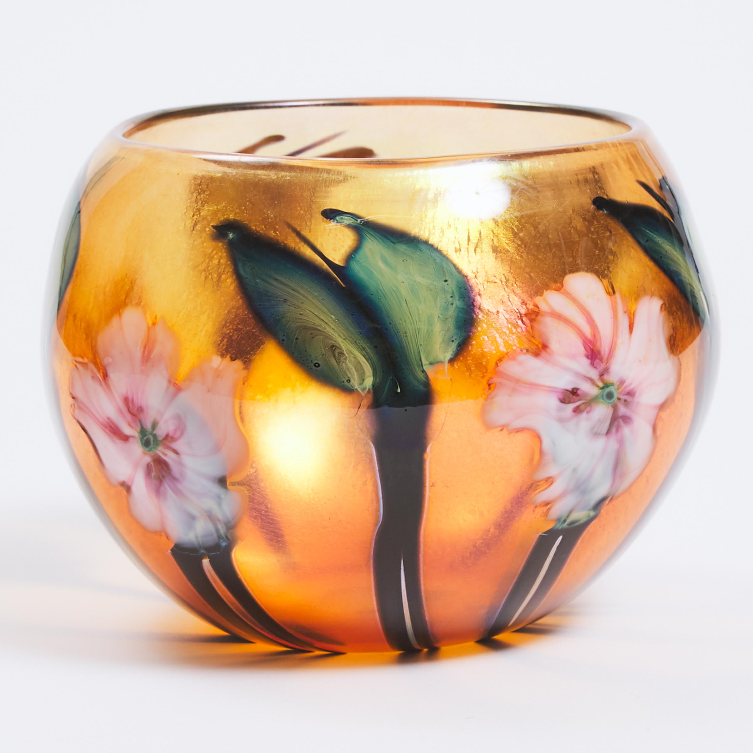 Charles Lotton (American, 1935-2021), 'Multi-Flora' Glass Bowl, 1991