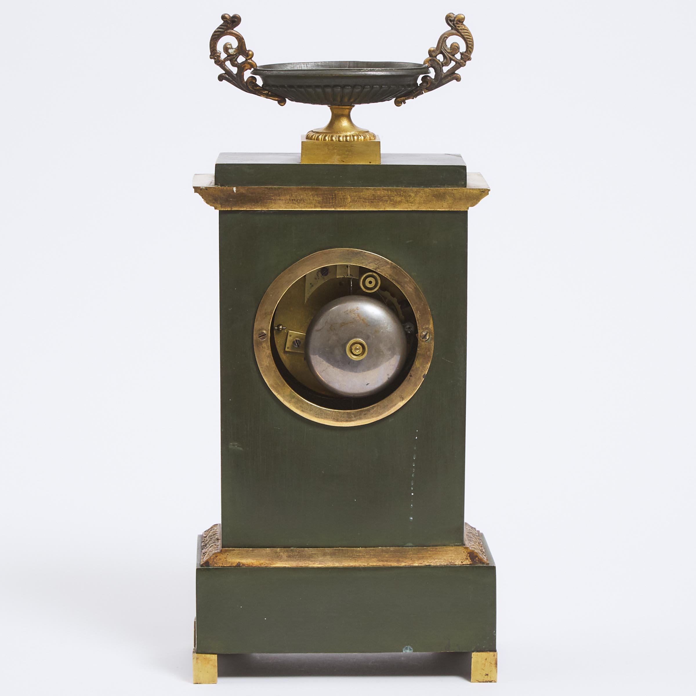 French Empire Gilt and Patinated Bronze Mantle Clock, early 19th century