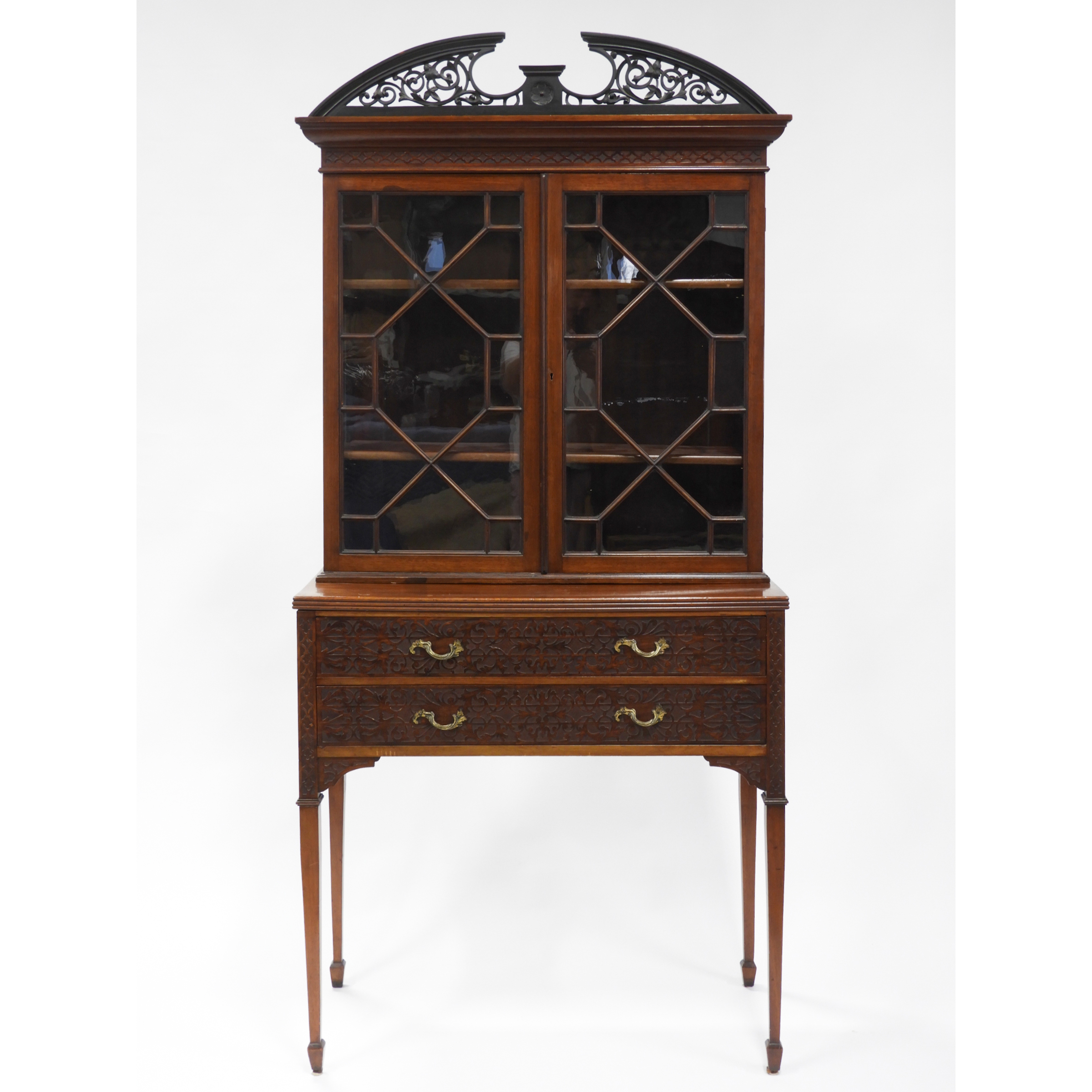 Chippendale Style Mahogany Side Cabinet on Stand, c.1900