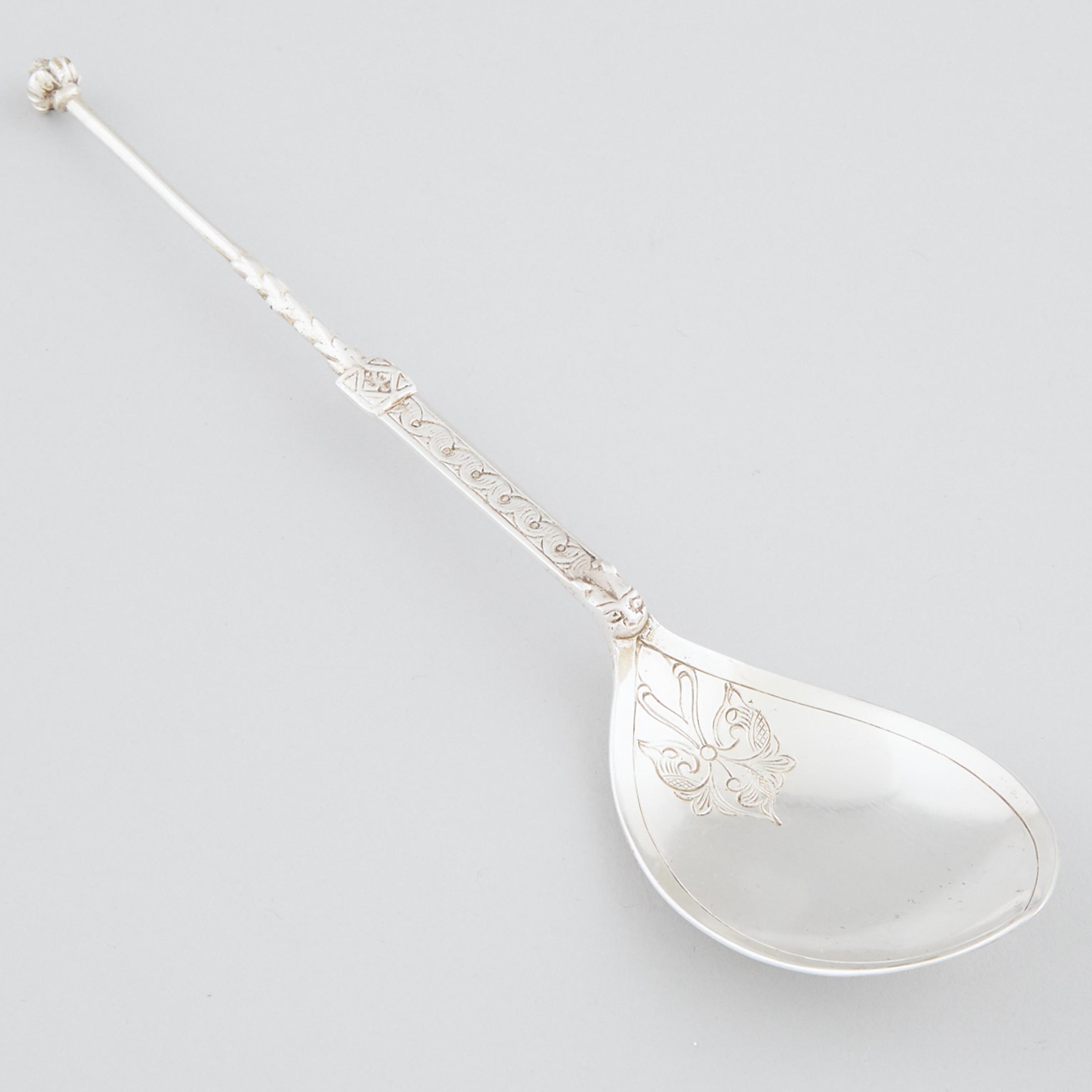 English Silver Celtic 'Iona' Spoon, Alexander Ritchie for Walter Latham & Son, Sheffield, 1923
