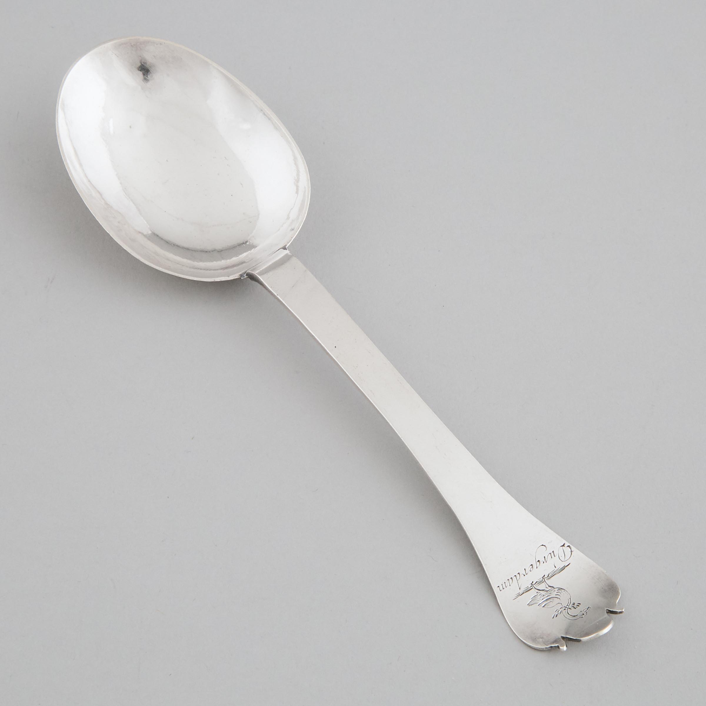 Dutch Silver Trefid Spoon, Johannes Emmerzeel, Den Haag, 1689