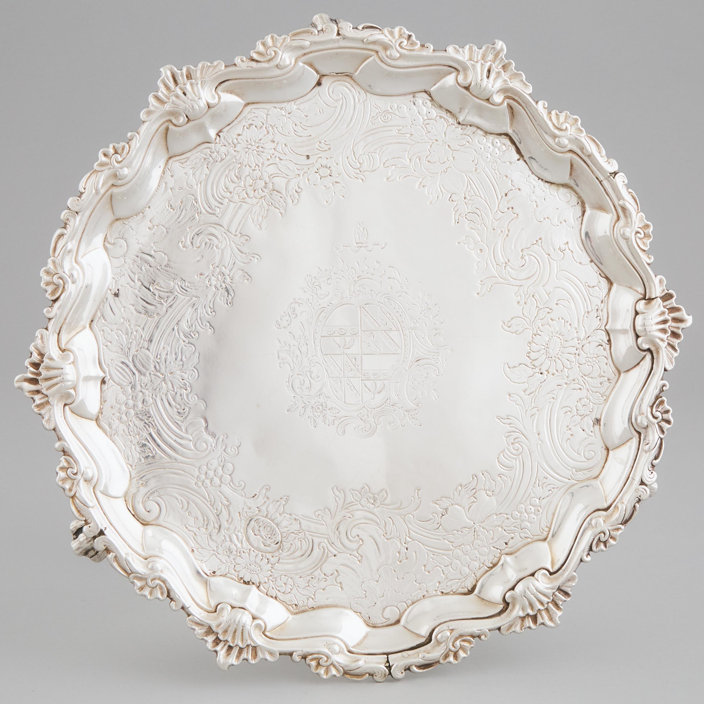 George II Silver Shaped Circular Salver, possibly William Justis, London, 1751