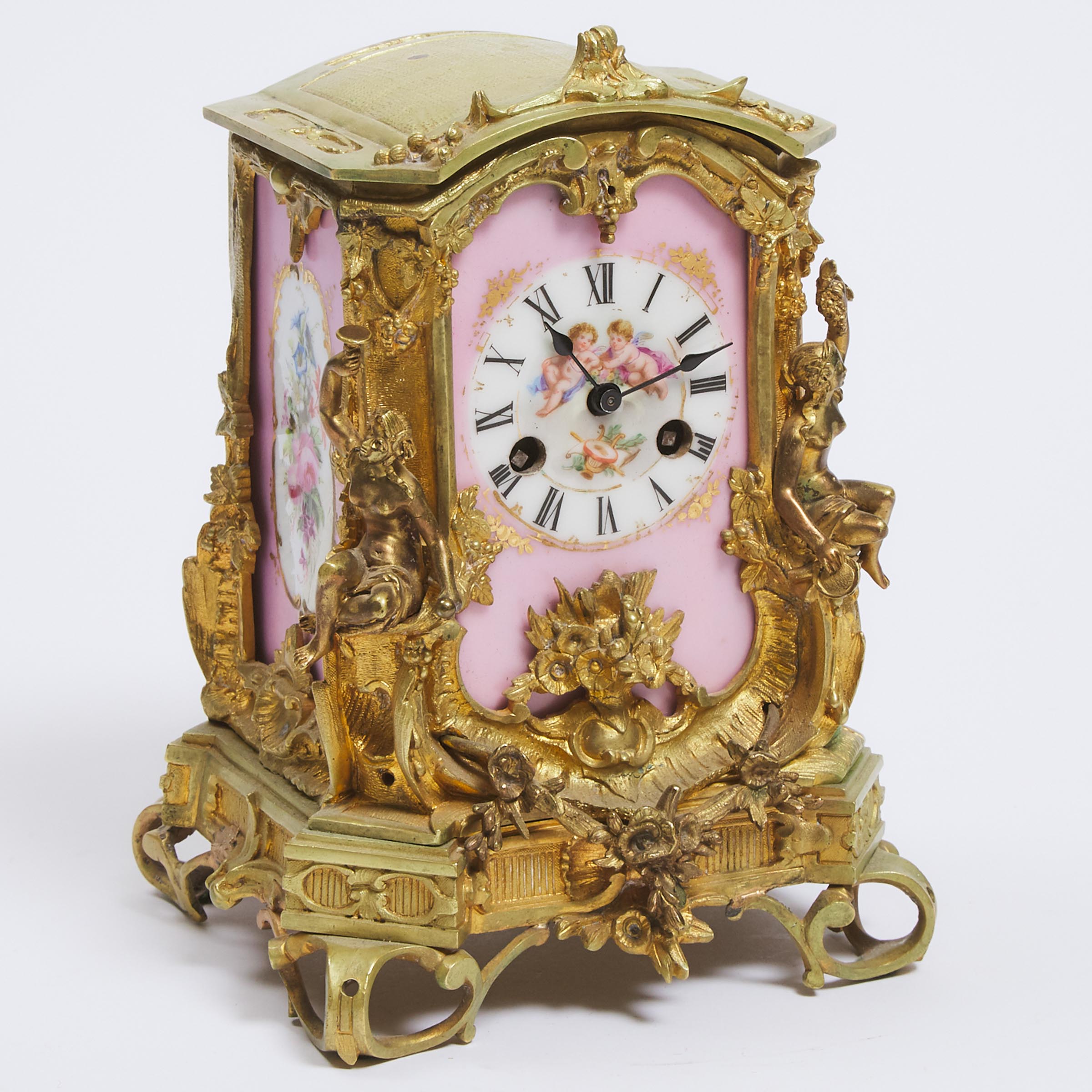 Small French Sèvres Porcelain Mounted Mantel Clock, c.1870                                                                                                        