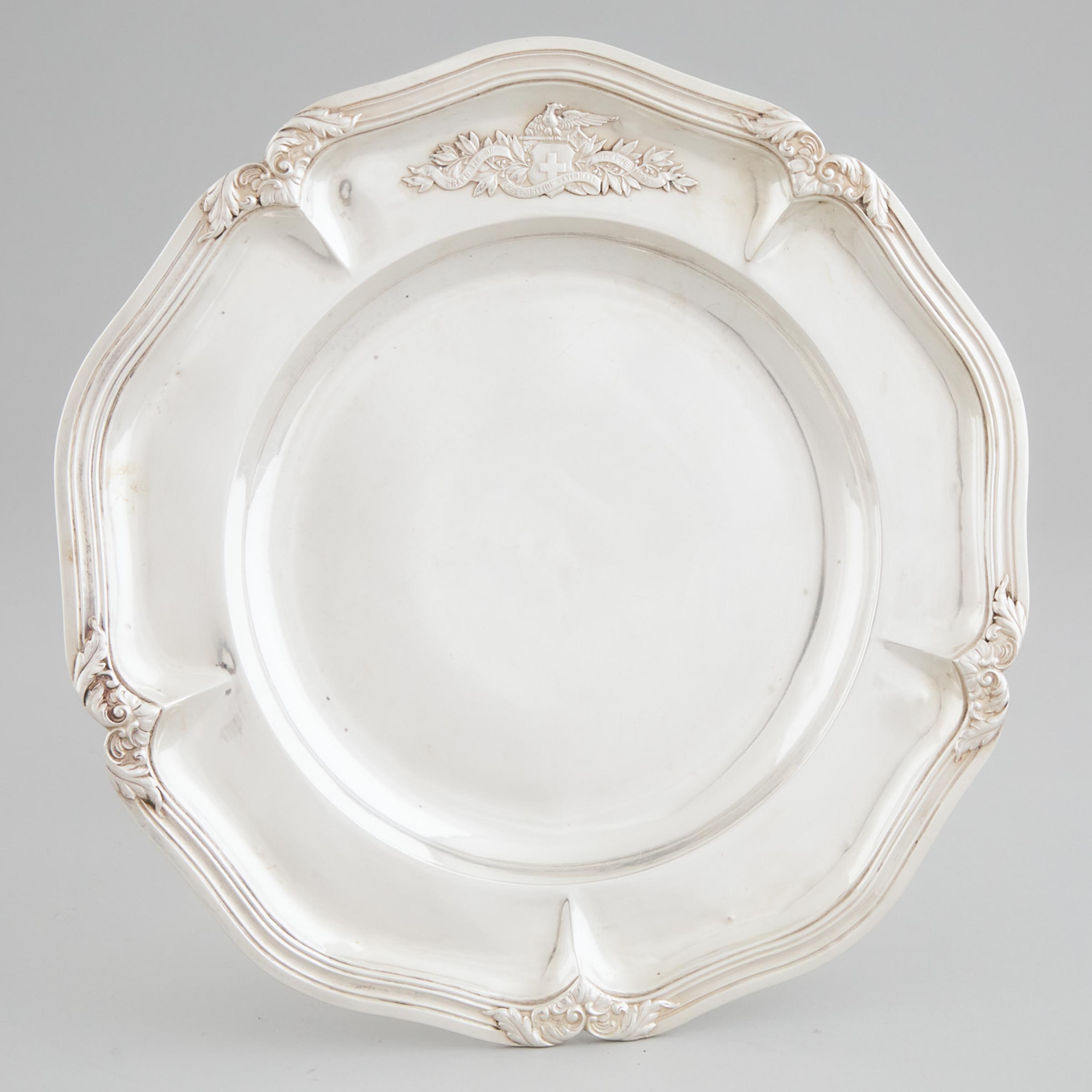 Swiss Silver Shaped Circular Plate, Louis Mugnier, c.1896