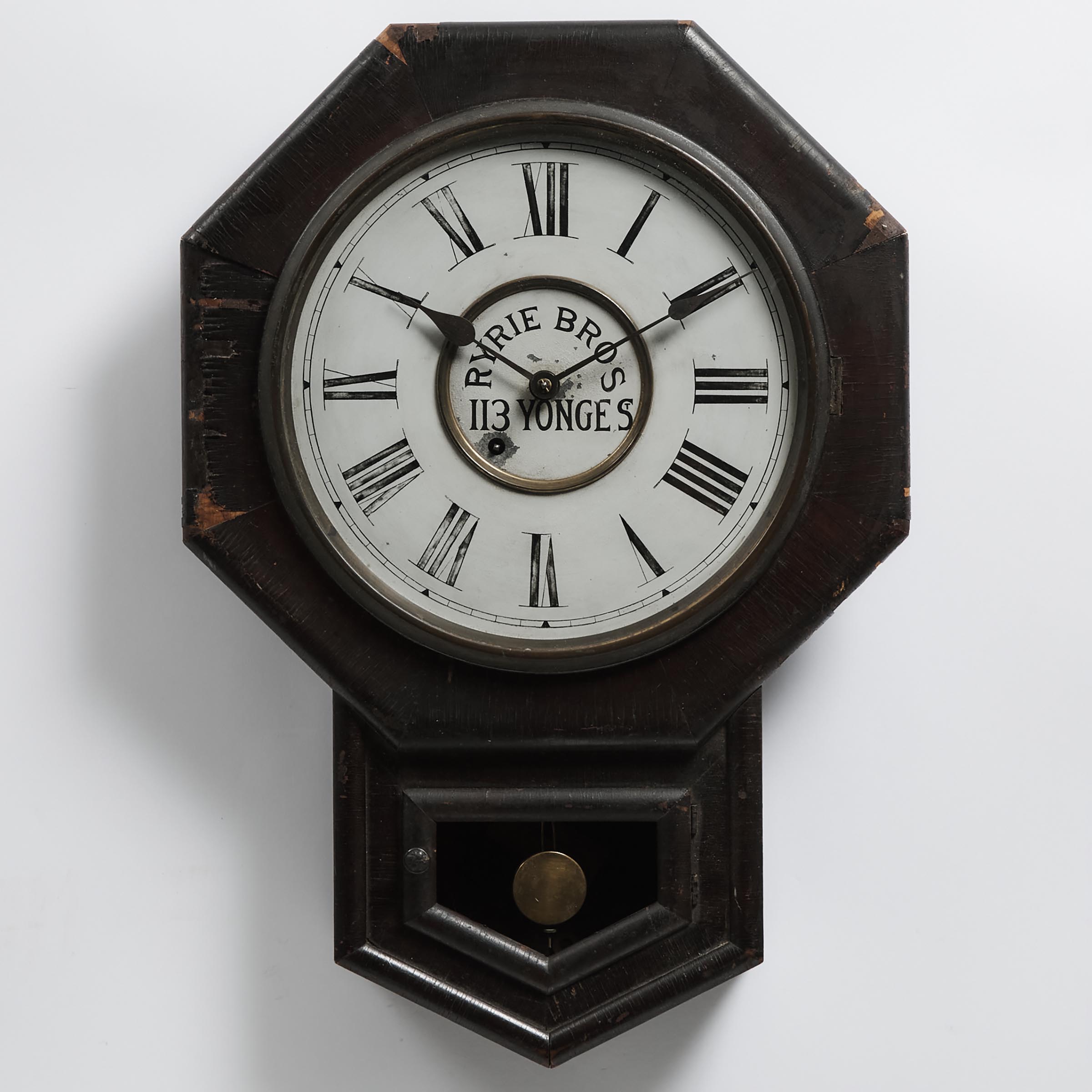 Ryrie Bros. Toronto Office Drop Dial Clock, 19th century