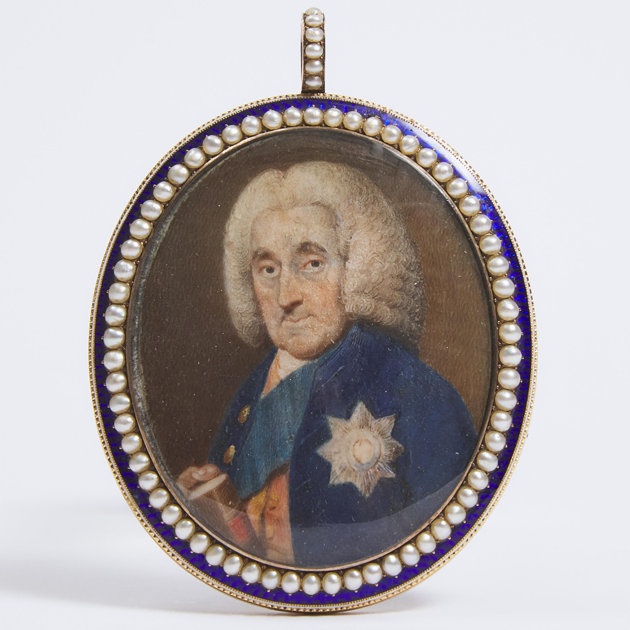 Portrait Miniature of Philip Stanhope, 4th Earl of Chesterfield, after Gainsborough, c.1770