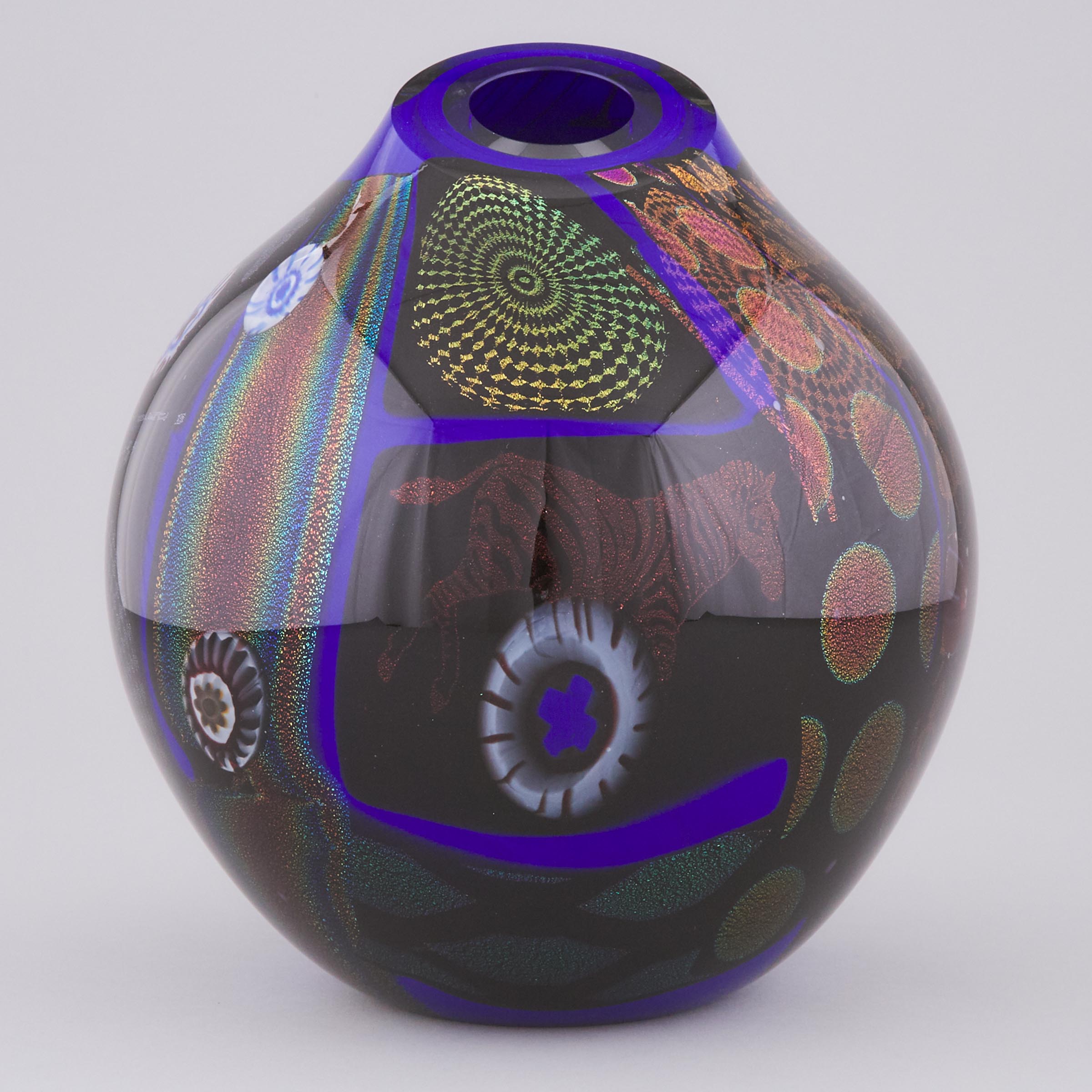 Peter Vanderlaan (American, b.1950), Internally Decorated Glass Vase, 2002