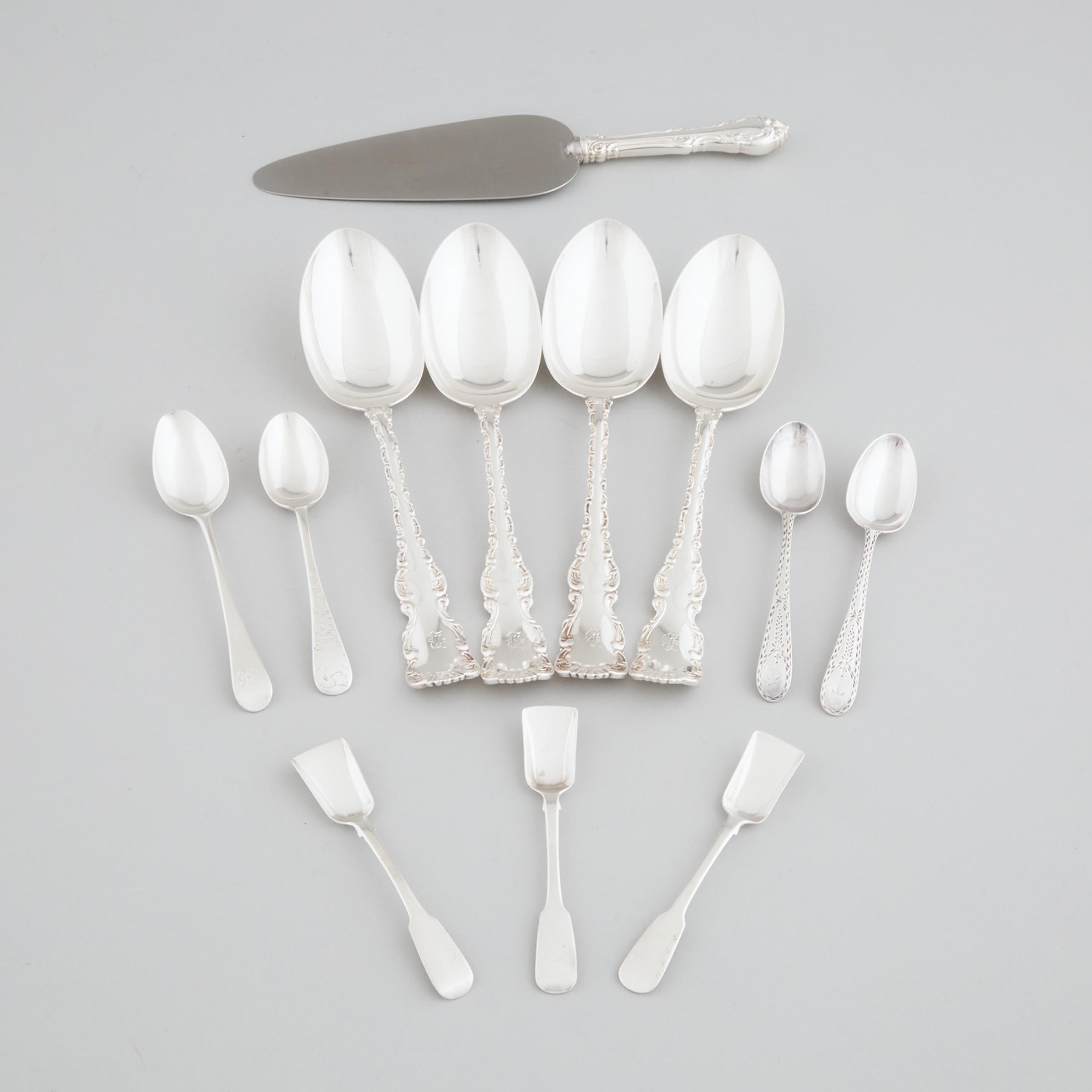 Group of Canadian and English Silver Flatware, 18th-20th century
