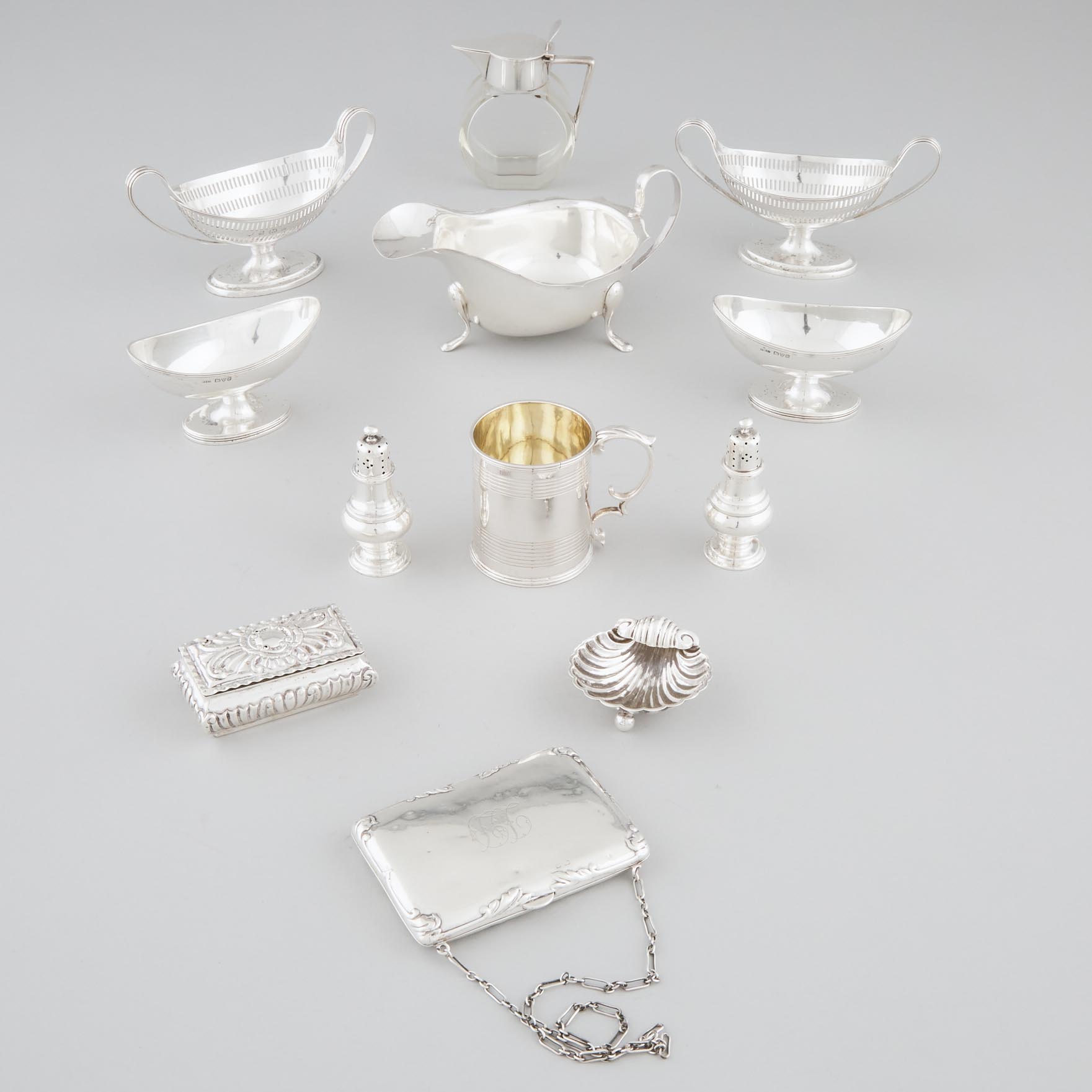 Group of Late Georgian and Later English Silver, 19th/20th century