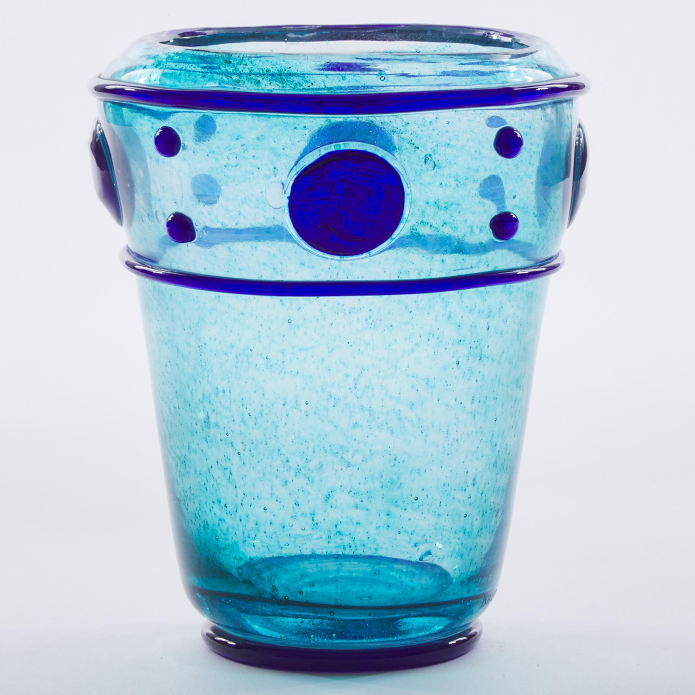 Daum Cobalt Glass Vase, 20th century
