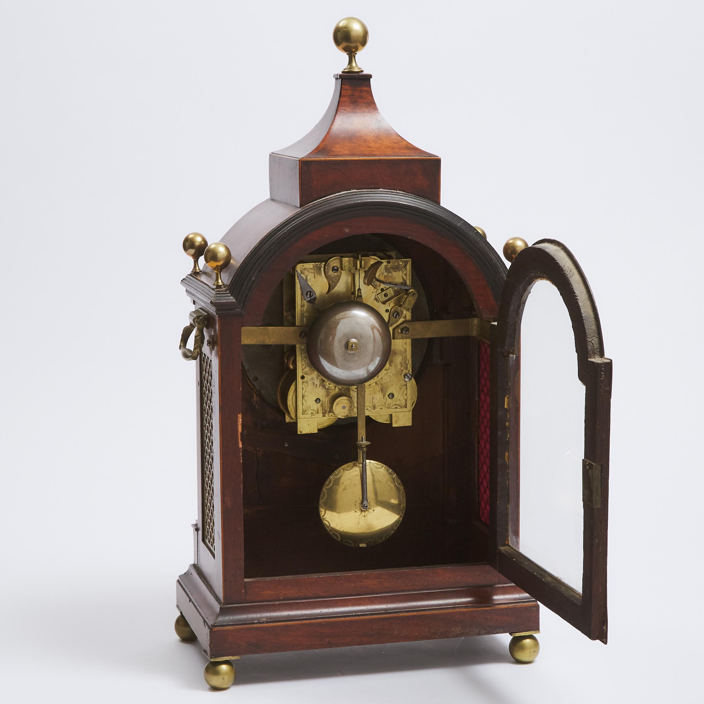 George III Flame Mahogany Bracket Clock, Russell of London, c.1790