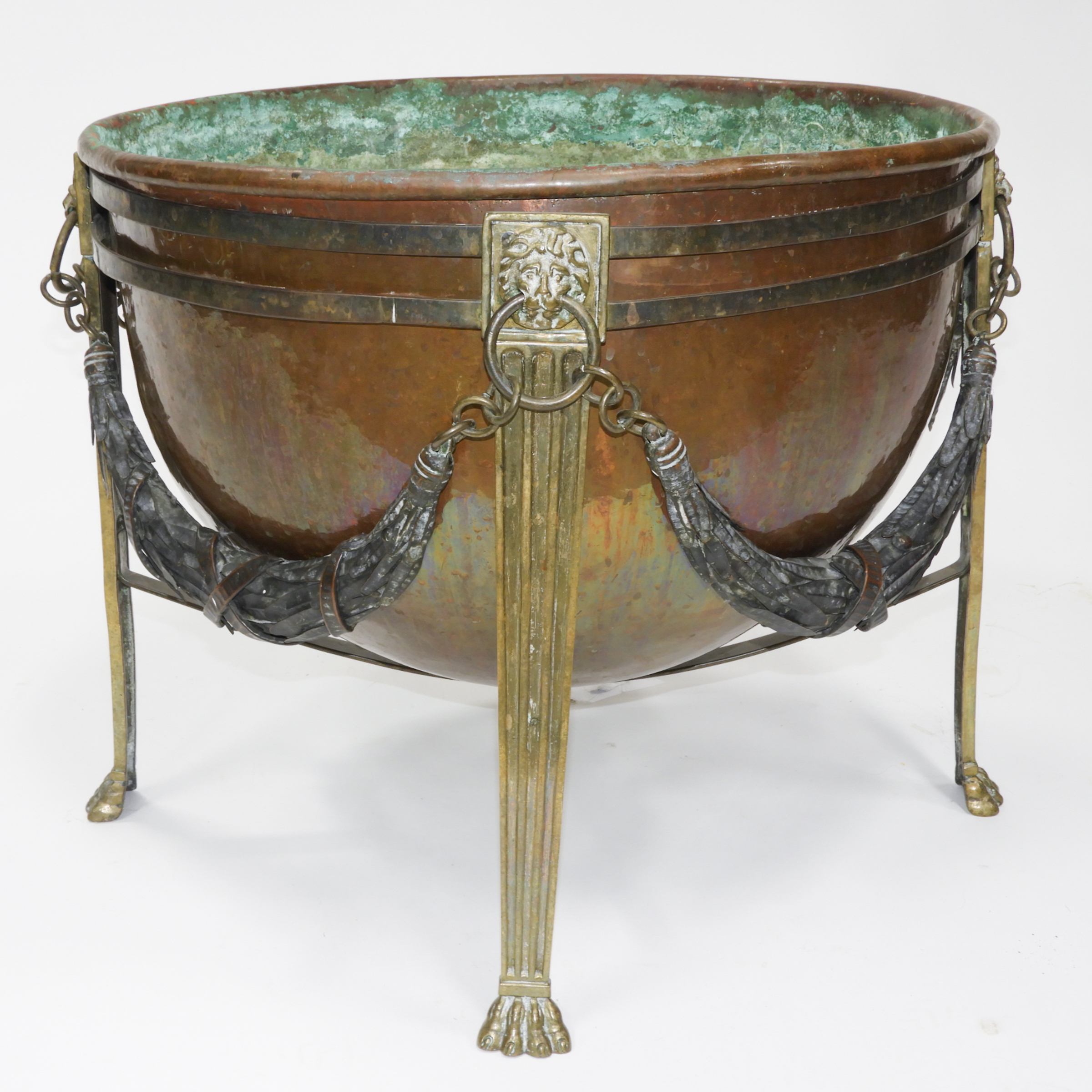 Neoclassical Cauldron Form Jardiniere on Stand, 19th century