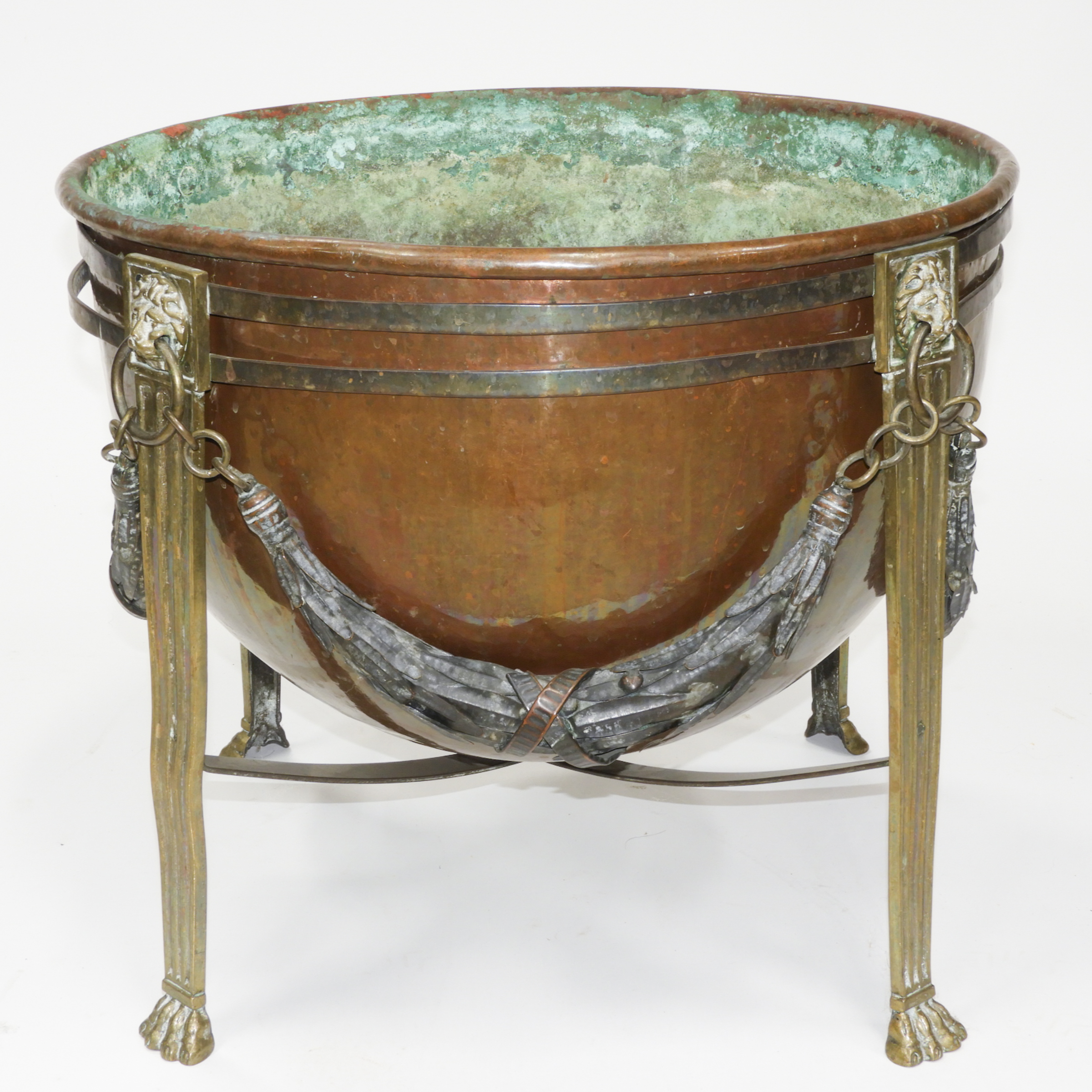 Neoclassical Cauldron Form Jardiniere on Stand, 19th century