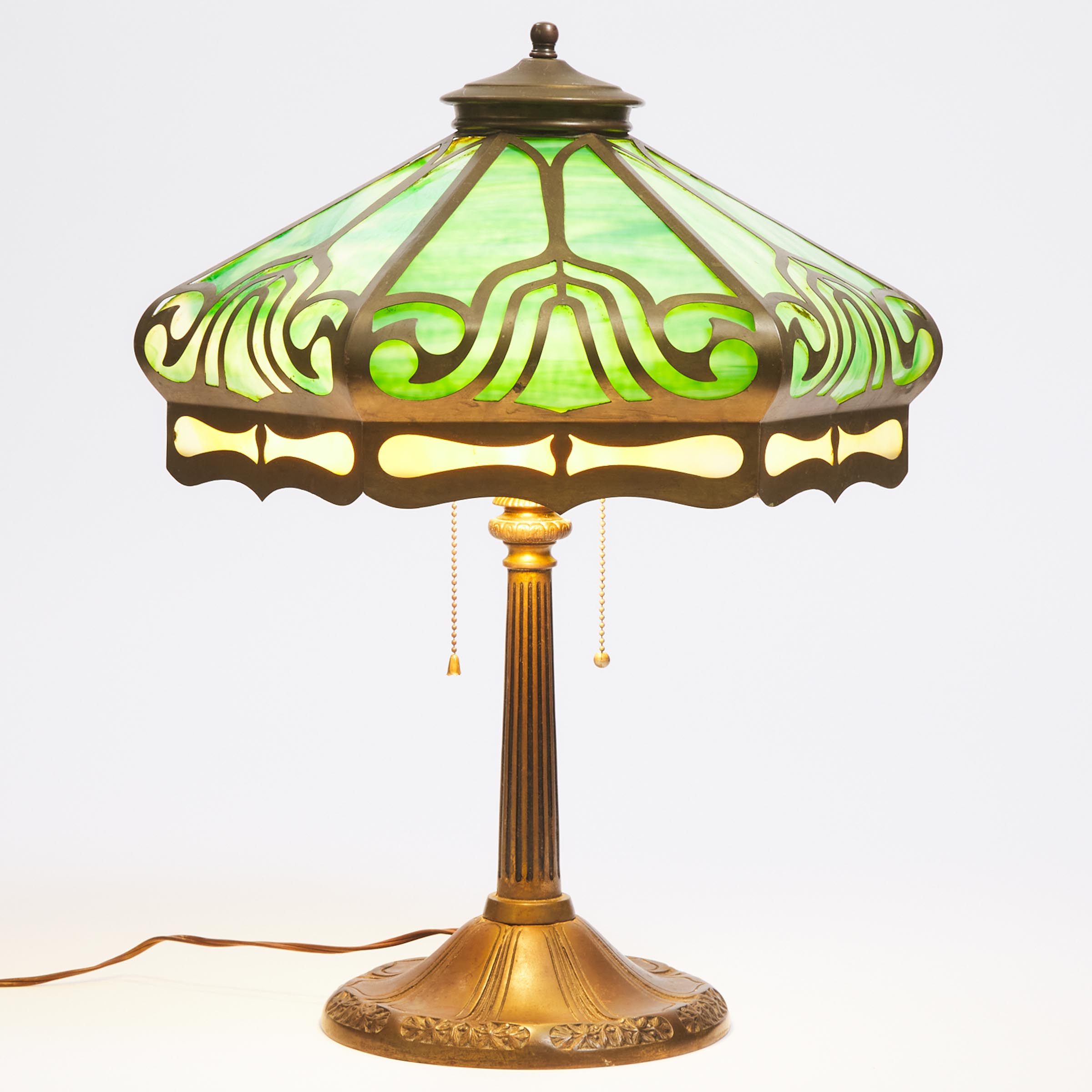 American Slag Glass Desk Lamp, early 20th century
