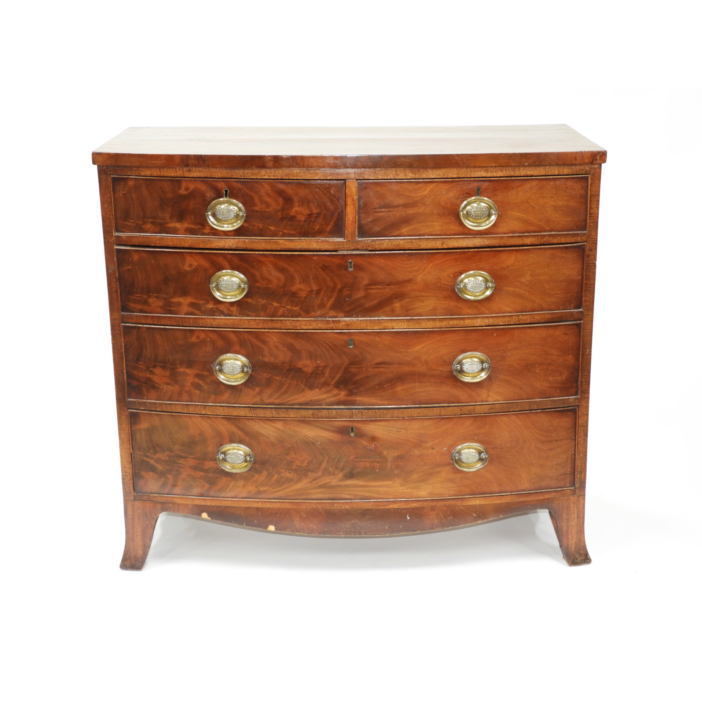 Georgian Mahogany Bow Front Chest of Drawers, 