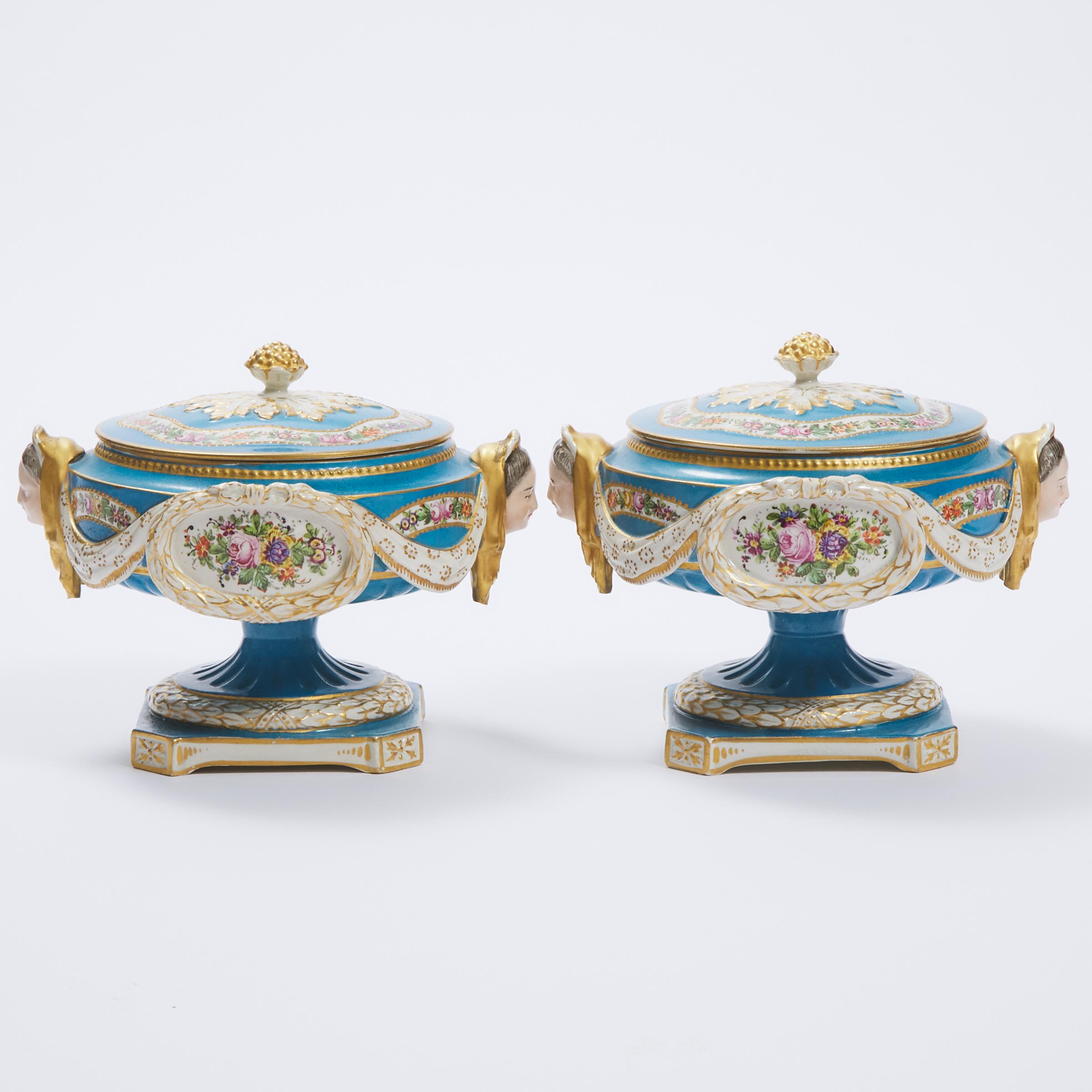 Pair of 'Sèvres' Earthenware Covered Tureens, late 19th/early 20th century
