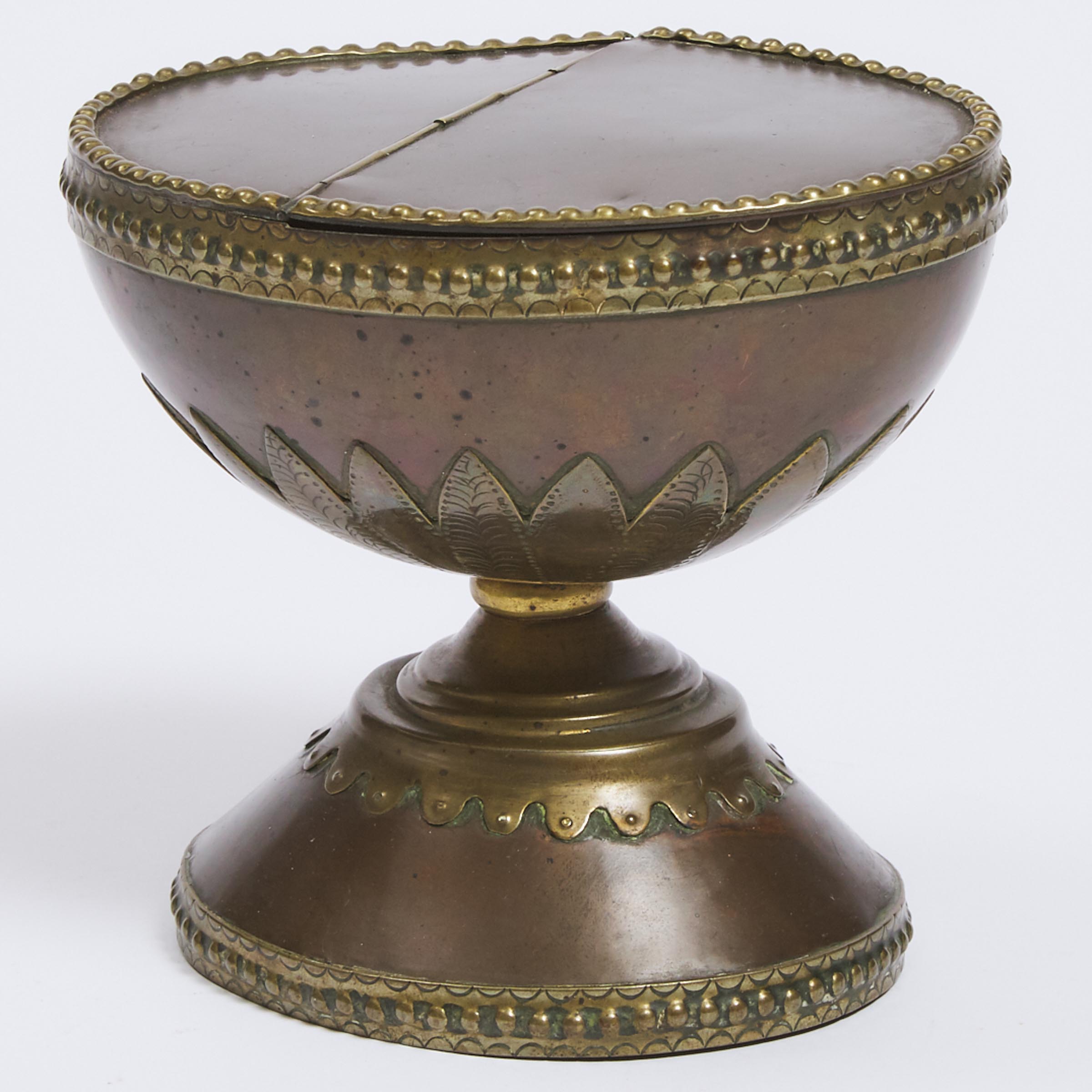 English Copper and Brass Tobacco Boat, 18th/early 19th century