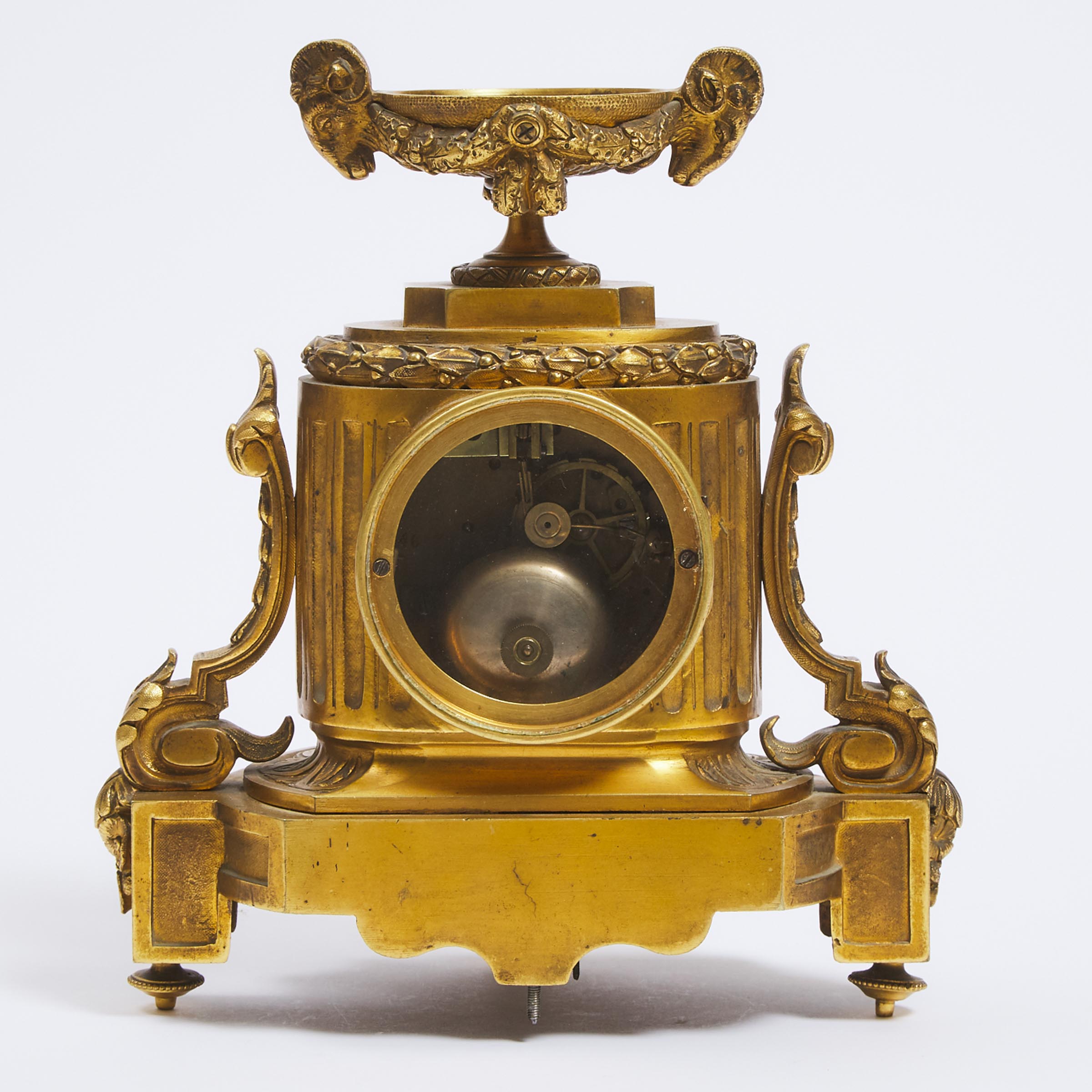 Small French Gilt Bronze Mantle Clock, Guibal a Paris, mid 19th century
