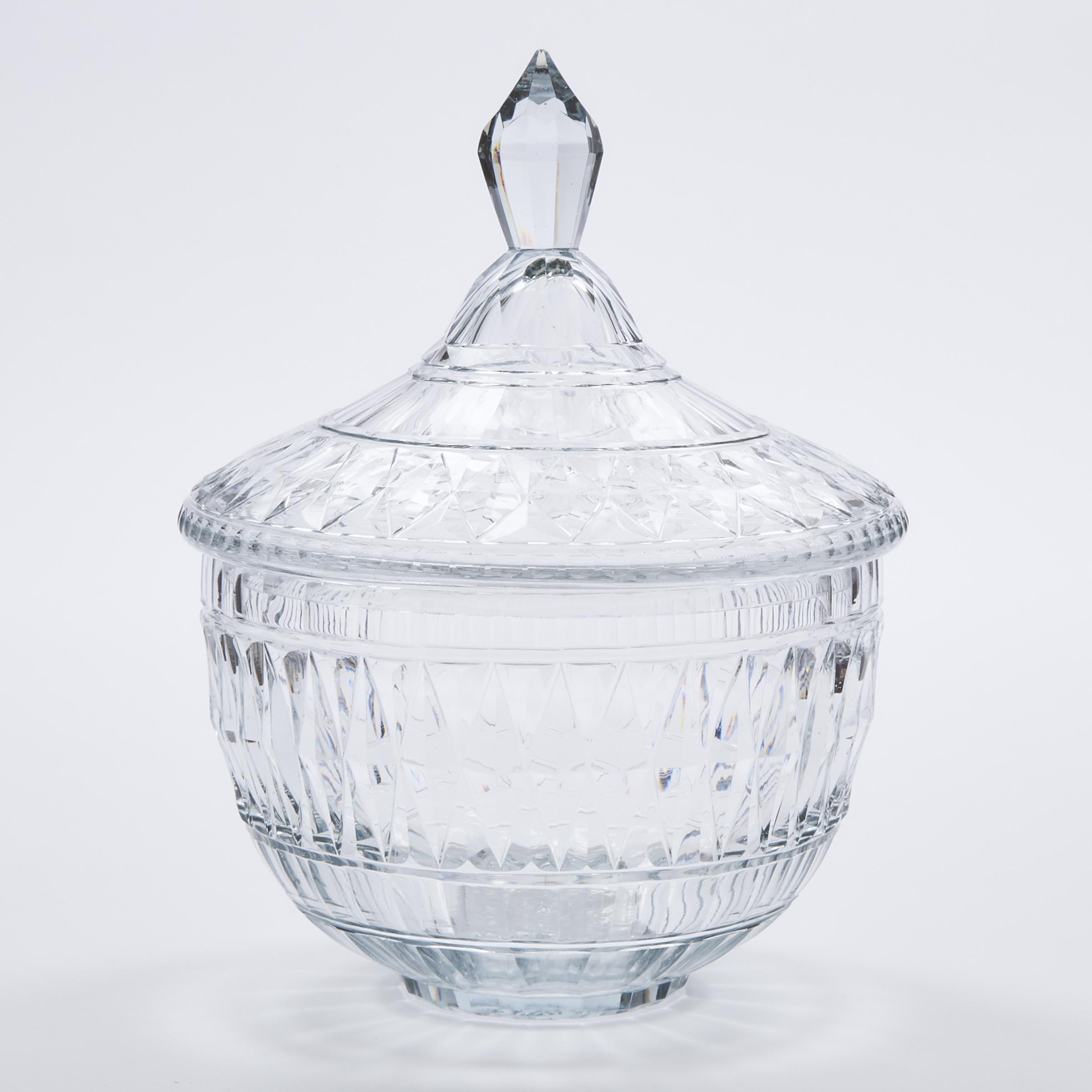Continental Cut Glass Covered Bowl, late 19th/20th century