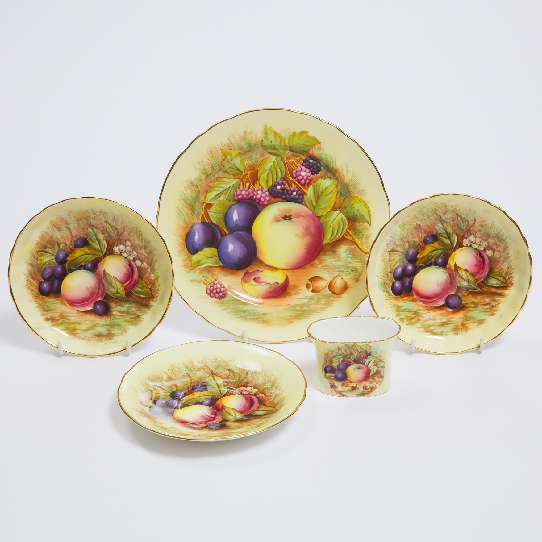 Group of Aynsley 'Orchard Gold' Tablewares, D. Jones, 20th century