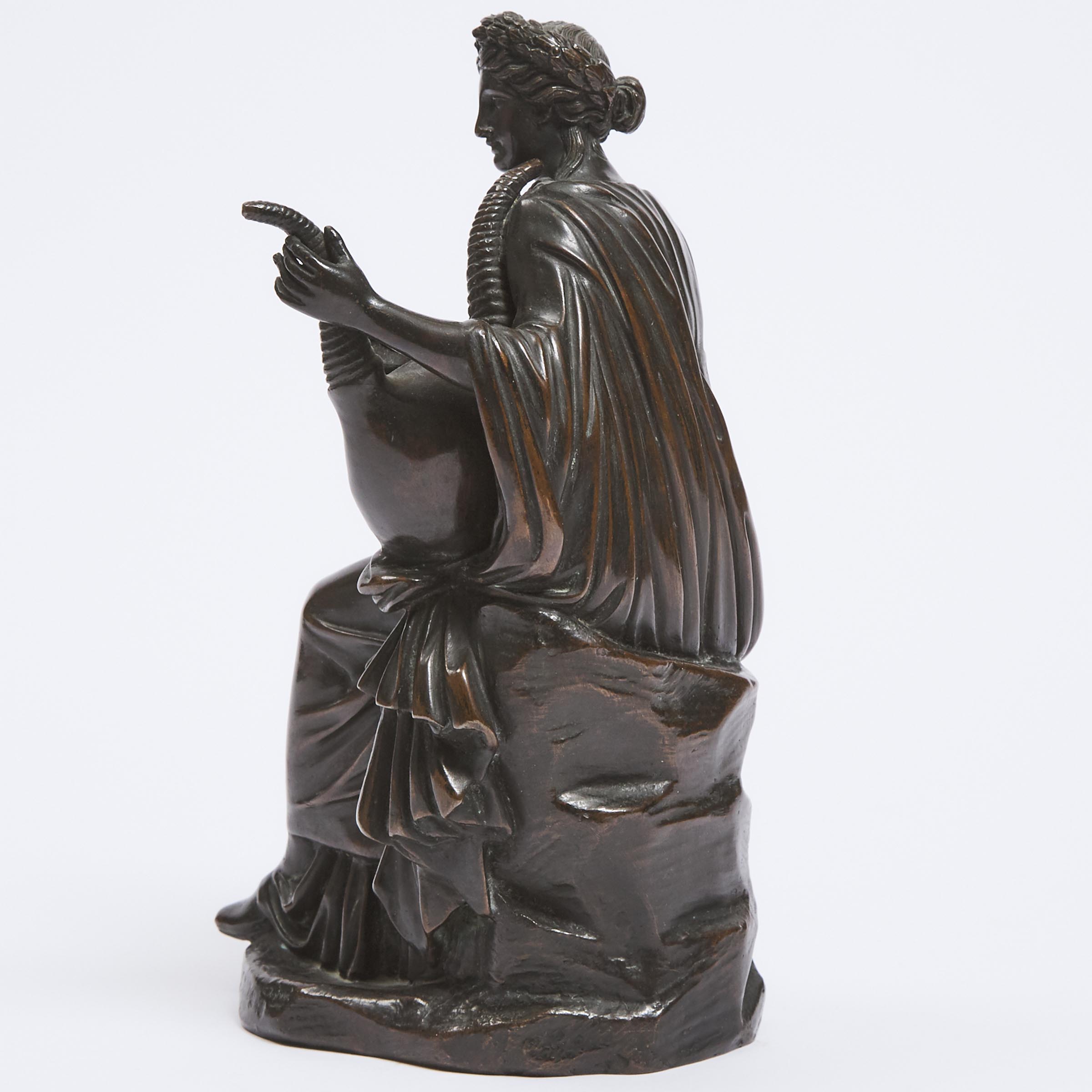 Grand Tour Patinated Bronze Model of a Classical Musician, 19th century 