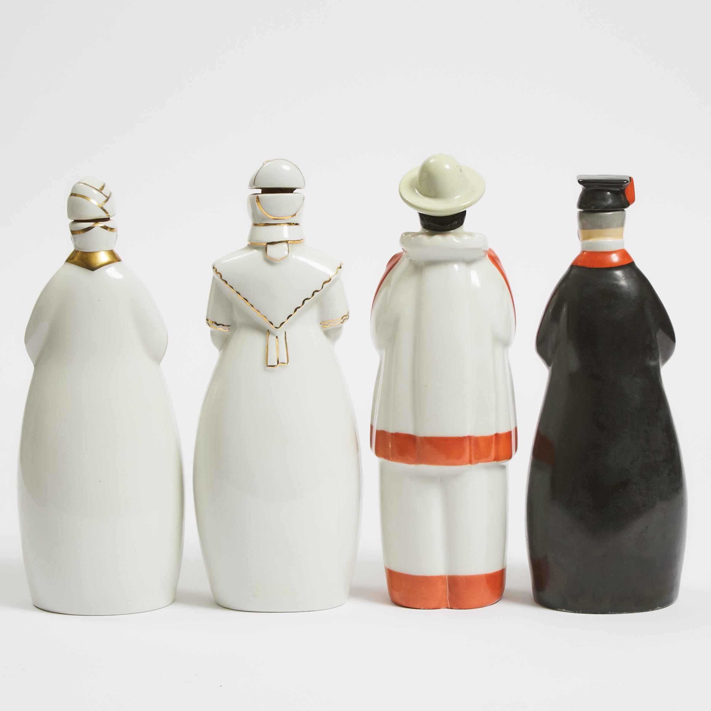 Four Robj Character Bottles, Paris, c.1925