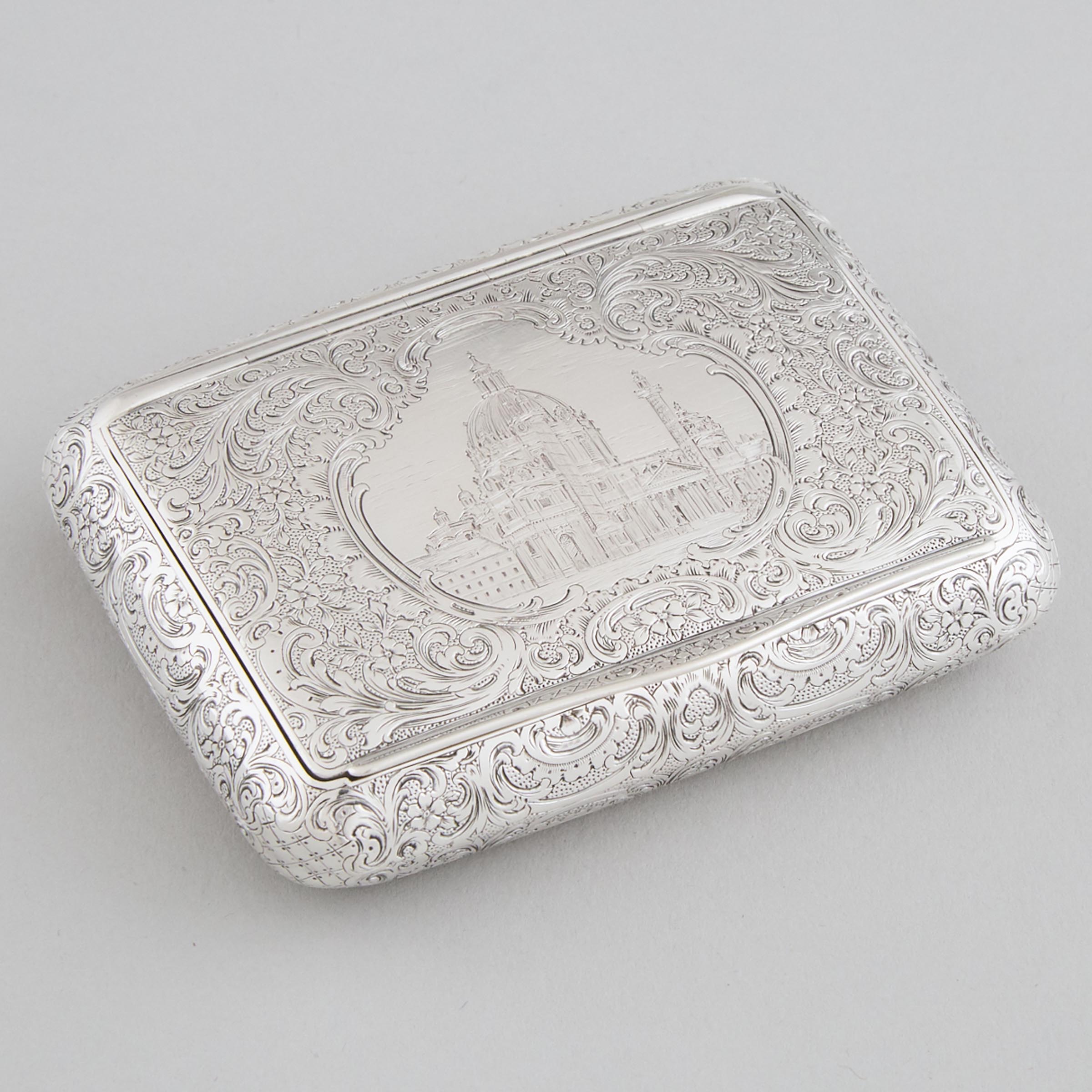 Austro-Hungarian Silver Oblong Snuff Box, Vienna, late 19th century