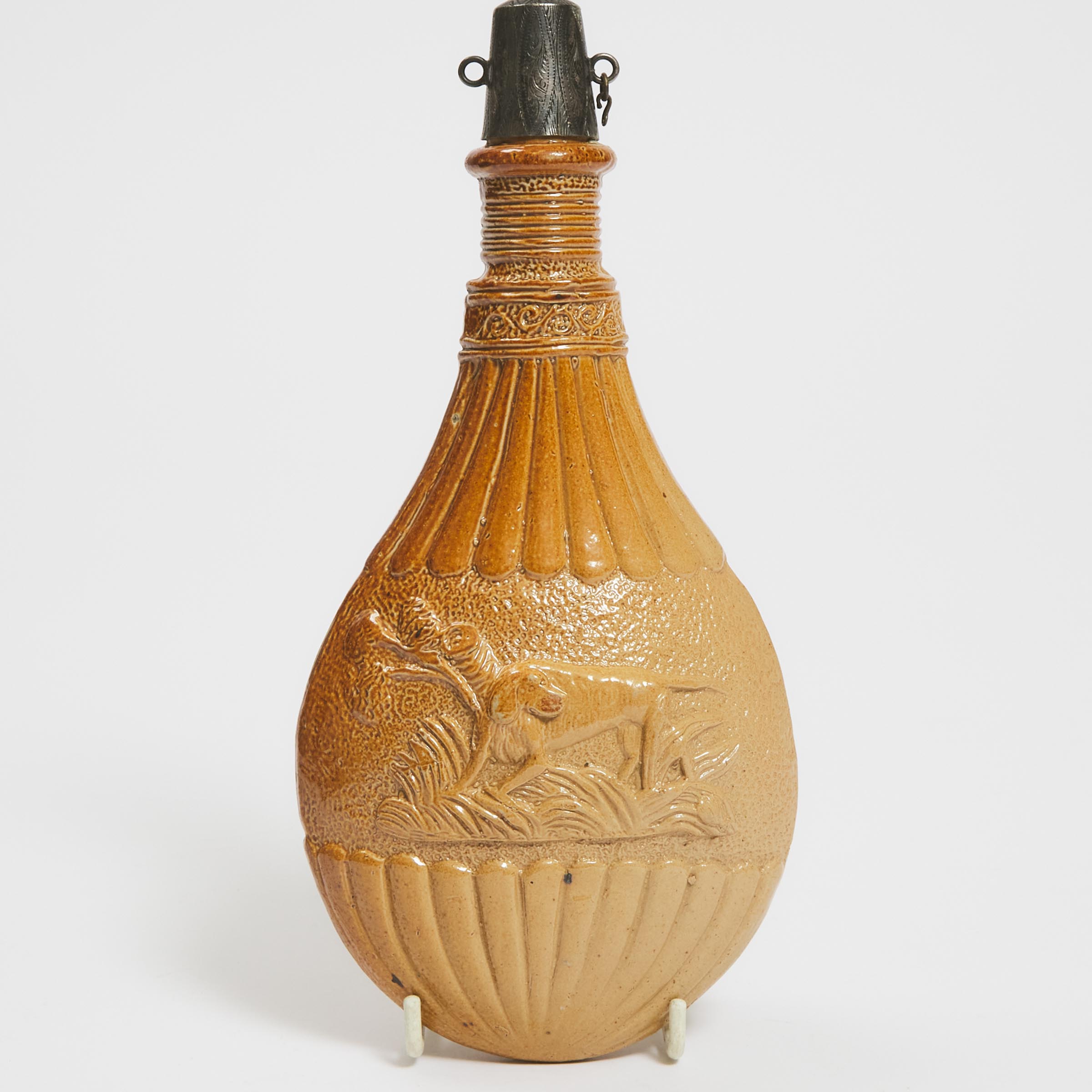 Stephen Green Lambeth Stoneware Spirit Flask, c.1850
