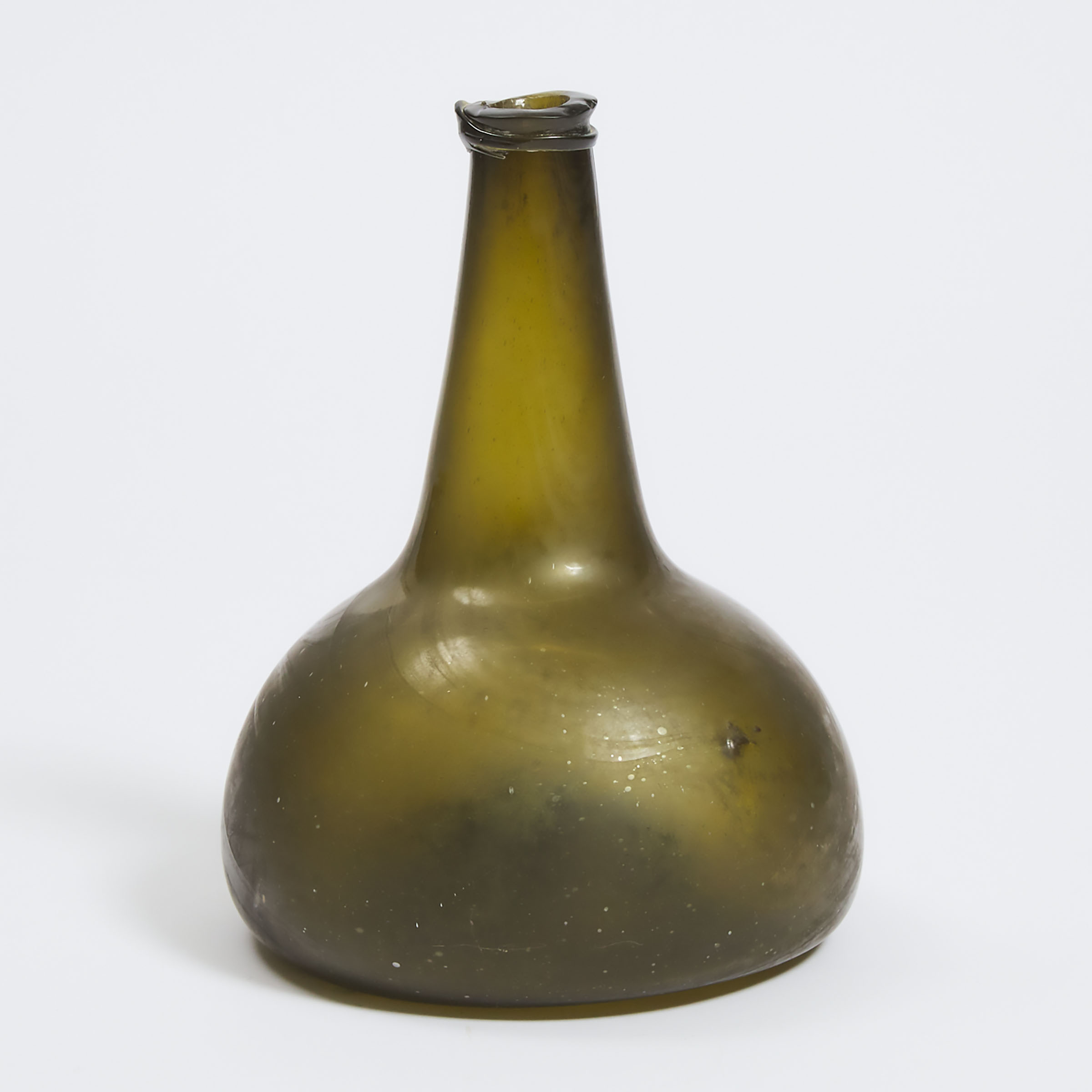 Dutch Green Glass Onion Bottle, 18th century