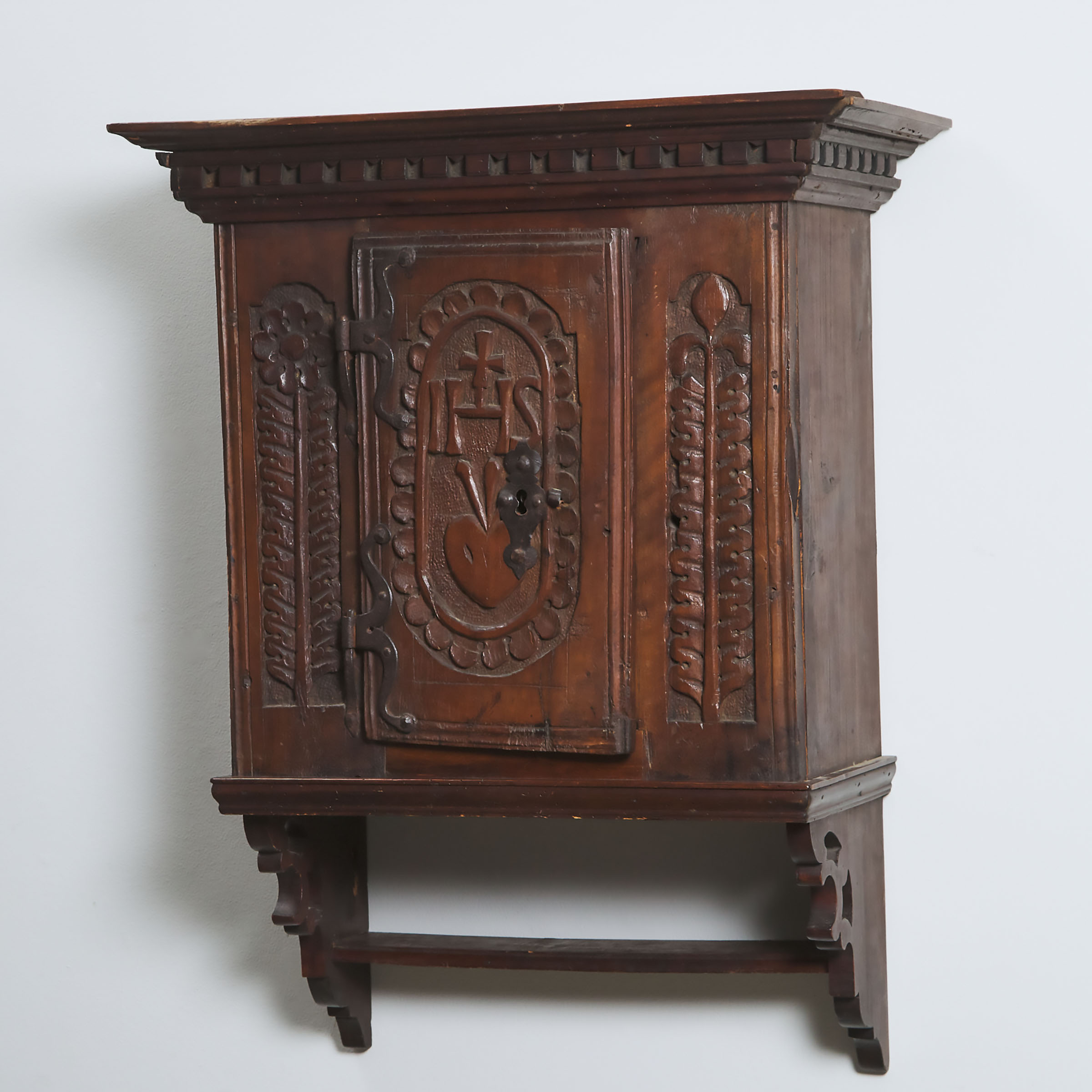 Continental Oak Wall Hanging Tabernacle, 18th/19th century