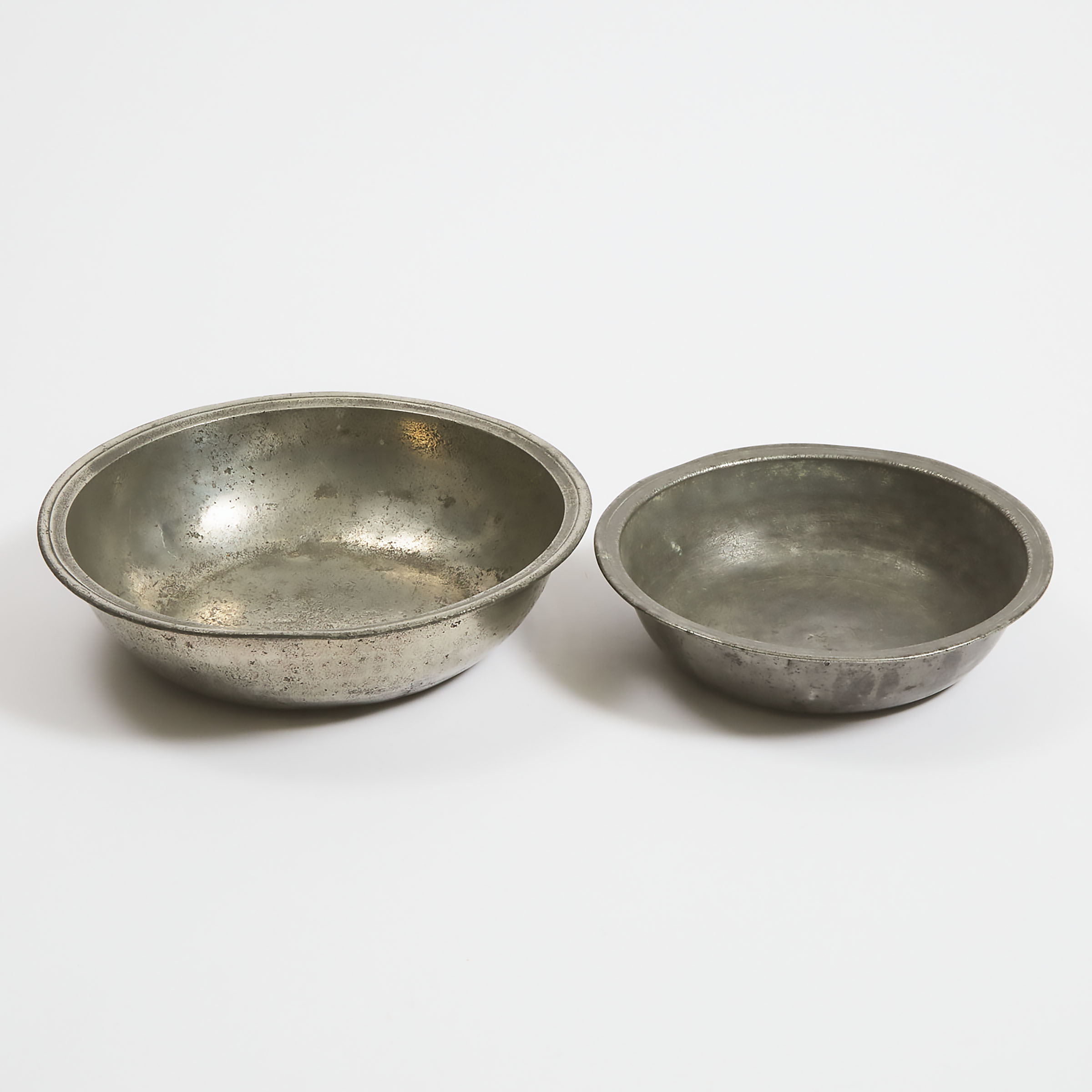 Two English Pewter Single Reed Bowls, 18th and early 19th centuries
