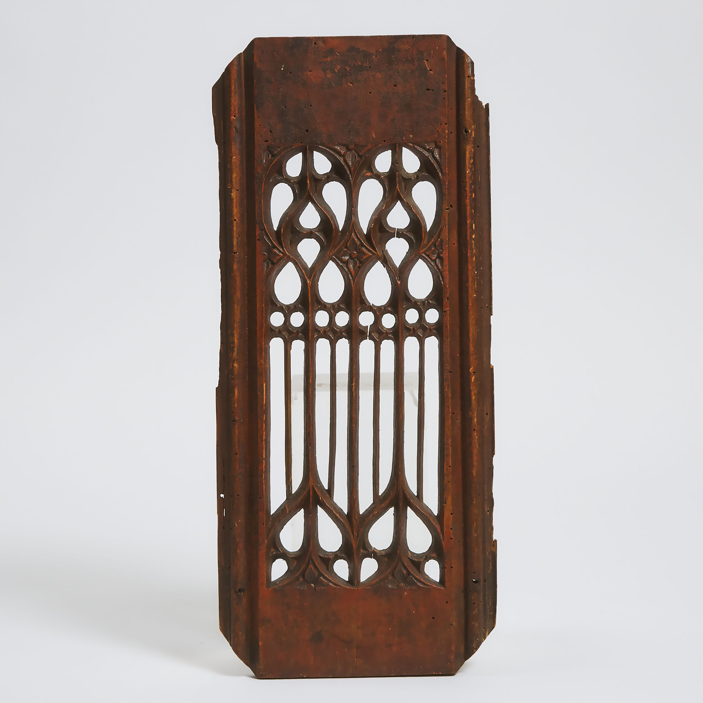 Continental Carved Pine Gothic Tracery Panel, 16th century 