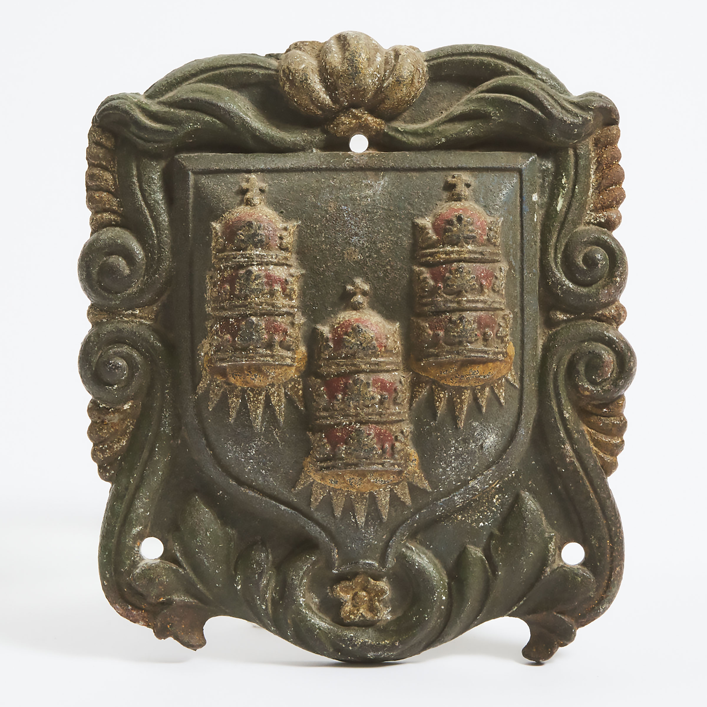 English Painted Cast Iron Drapers' Guild Mark, 19th century