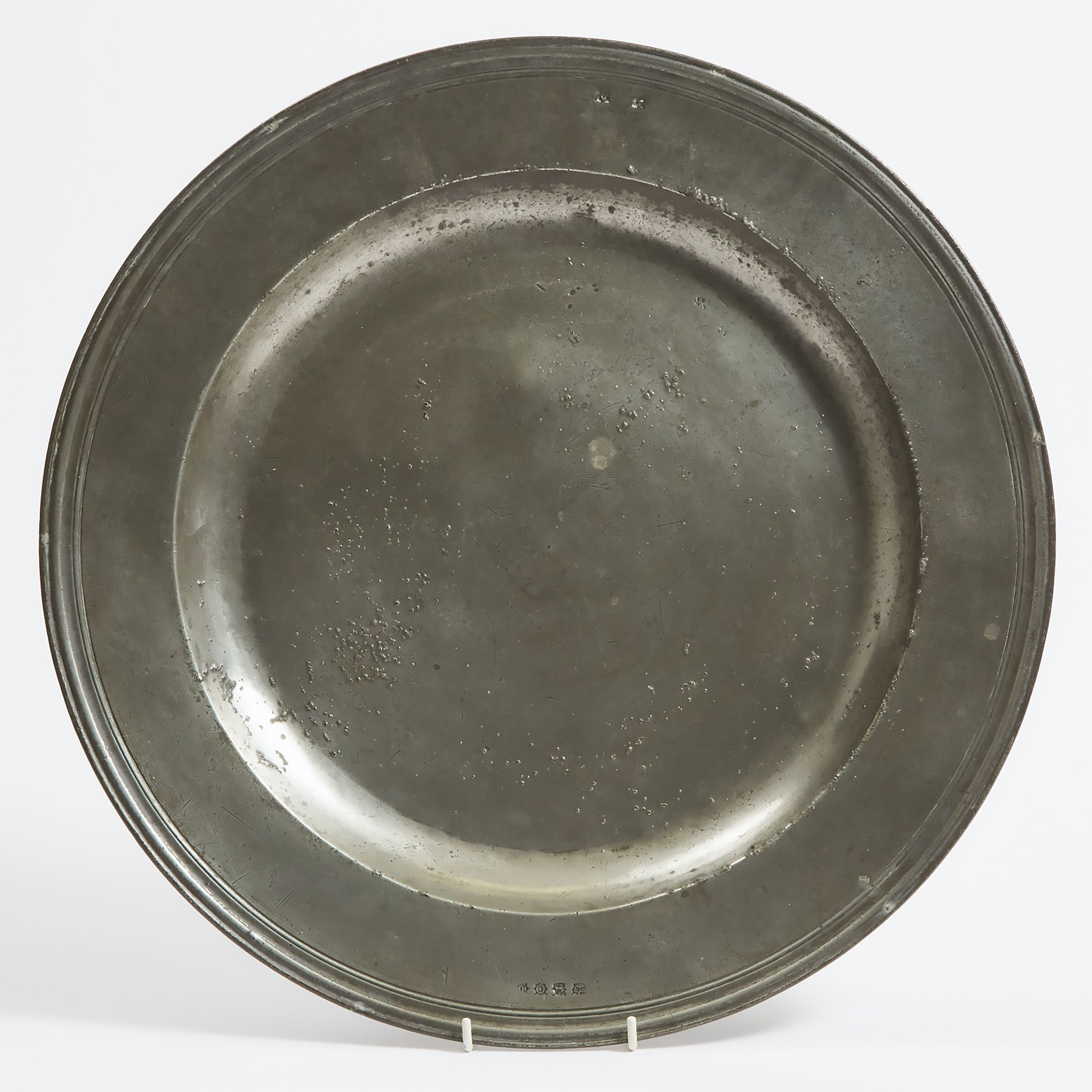 English Pewter Triple Reed Charger by H. Harford, London, 1673-1715