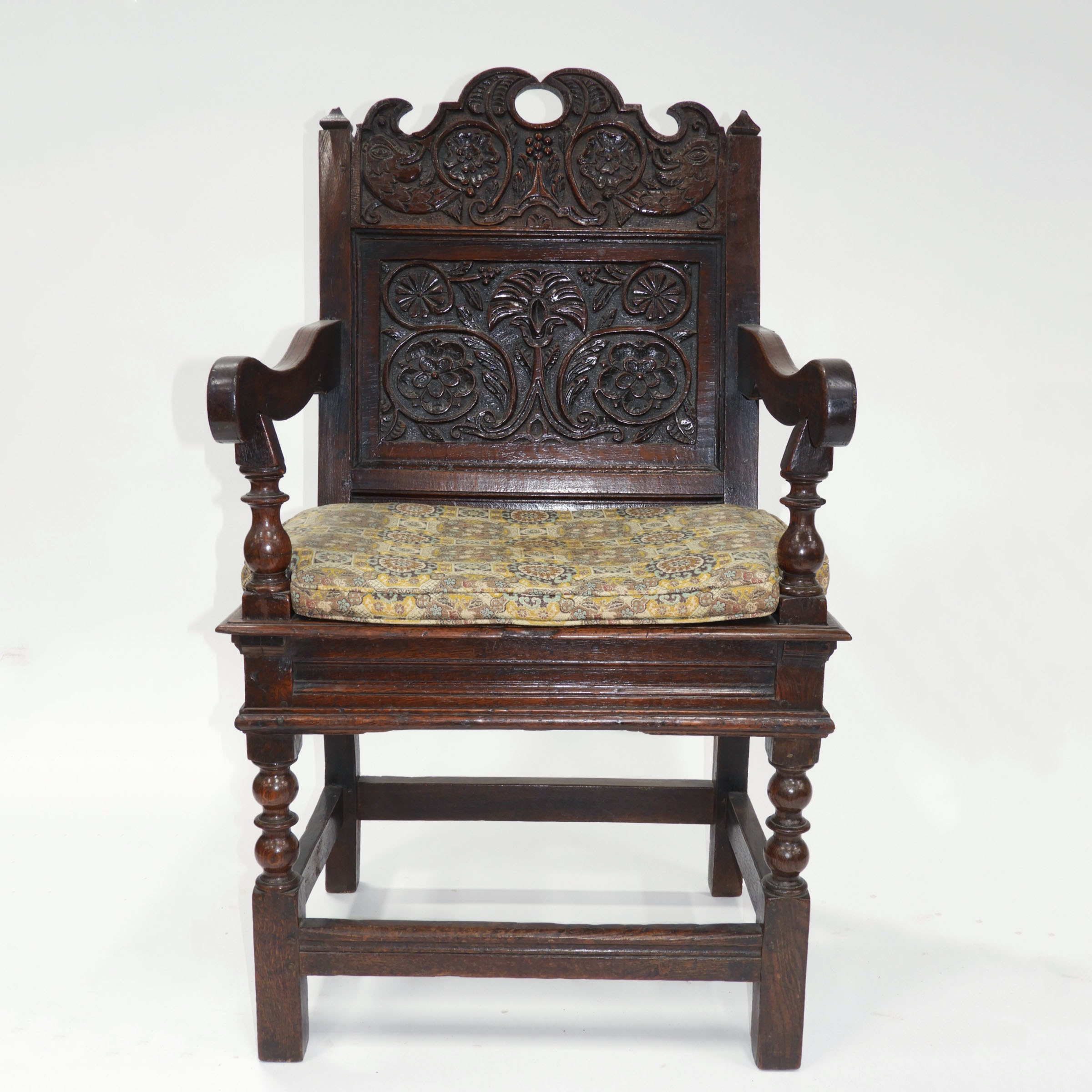 English Oak Joined Armchair, mid 17th century