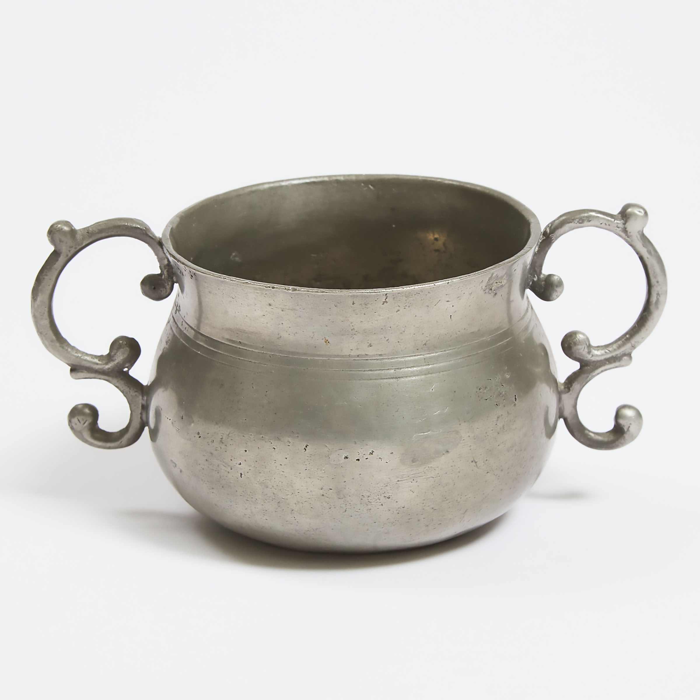 English Pewter Caudle or Posset Pot, 18th century