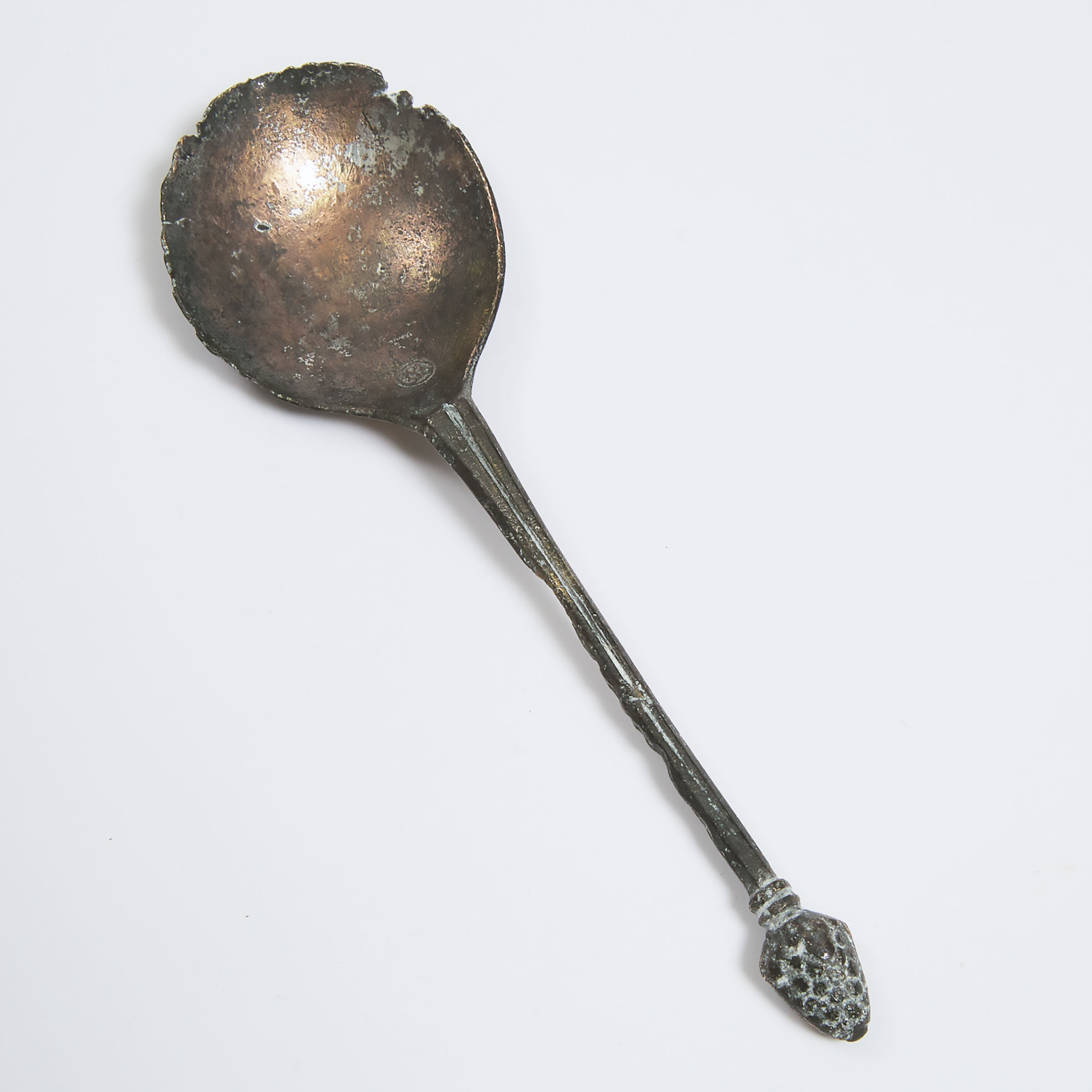 English Strawberry Knop Latten Spoon, early 17th century