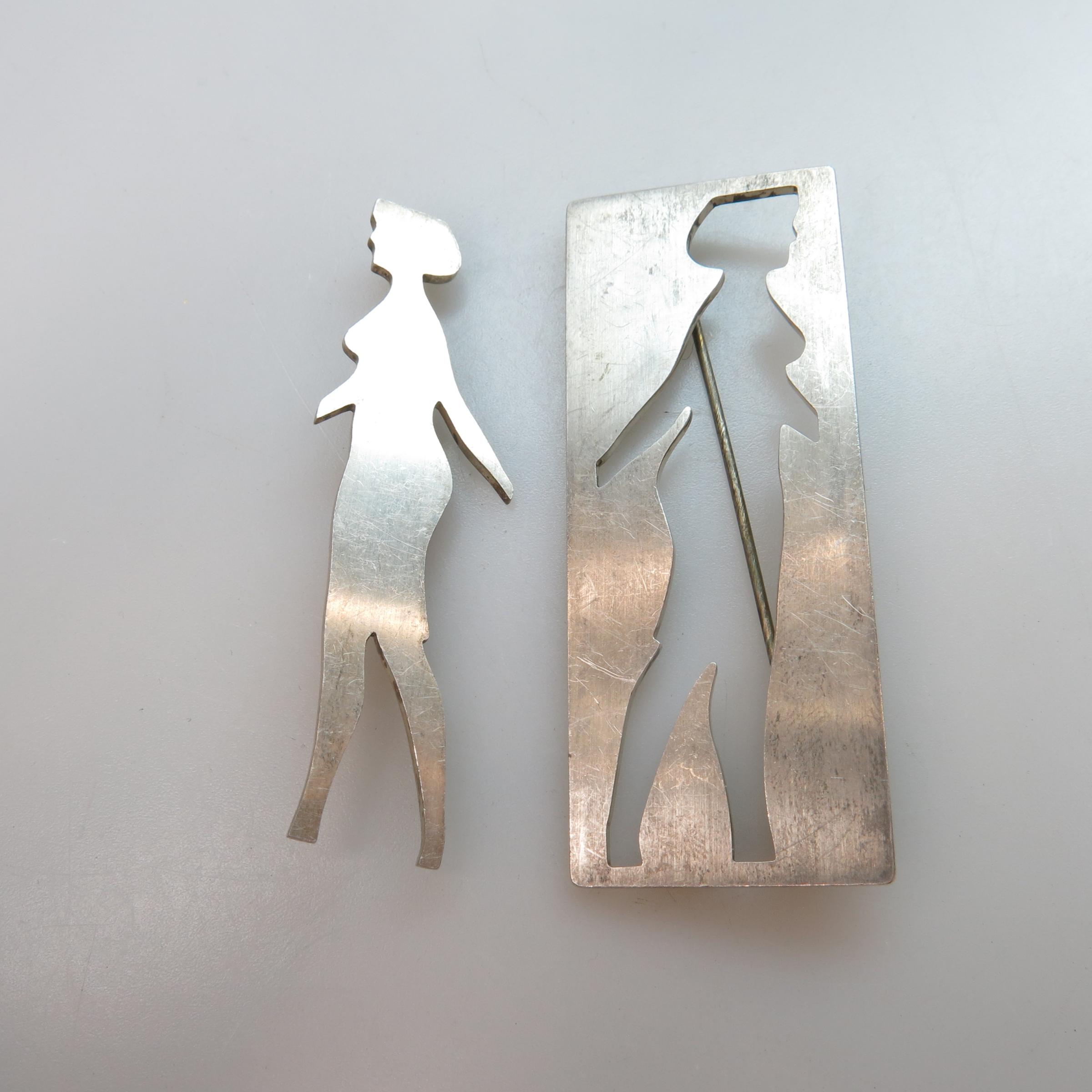 Pair Of Michael Snow Canadian Sterling Silver Brooches