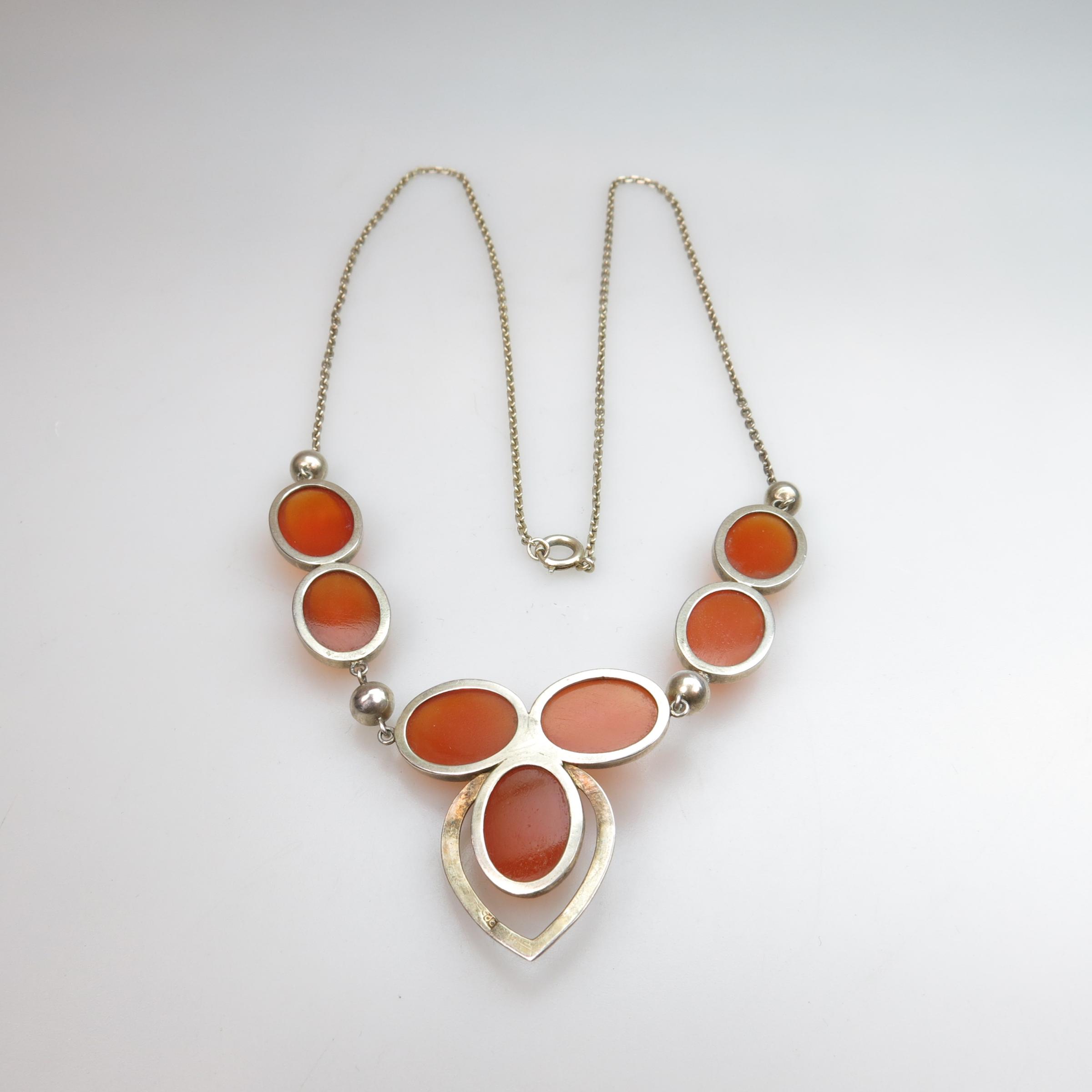 Silver And Carnelian Necklace