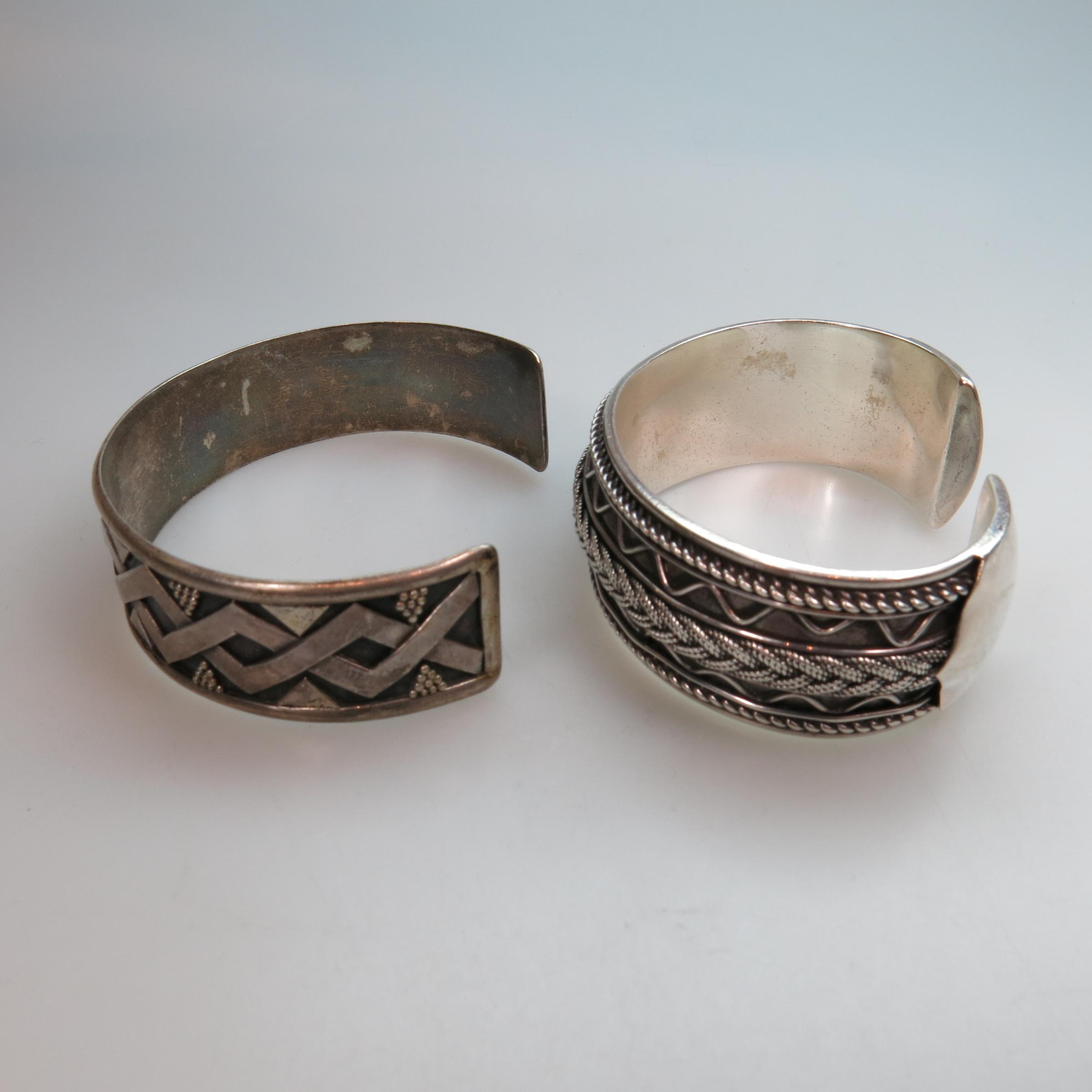 Two Sterling Silver Open Bangles