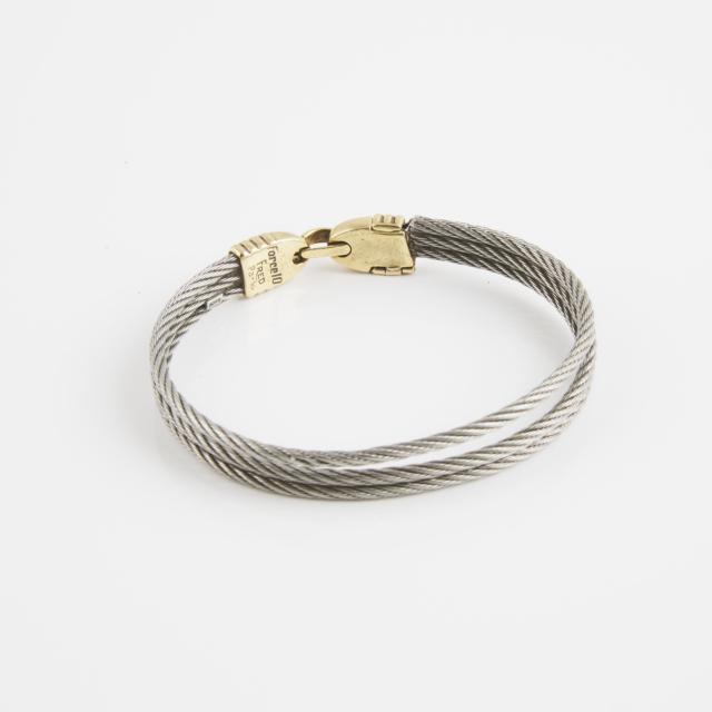 Fred Force 10 Stainless Steel And 18k Yellow Gold Bracelet