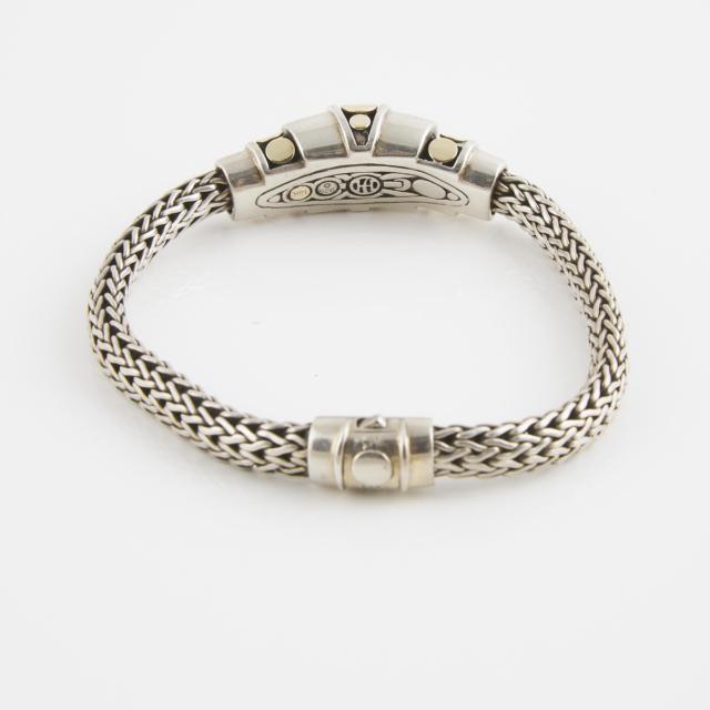 John Hardy American Sterling Silver And 18k Yellow Gold Bracelet