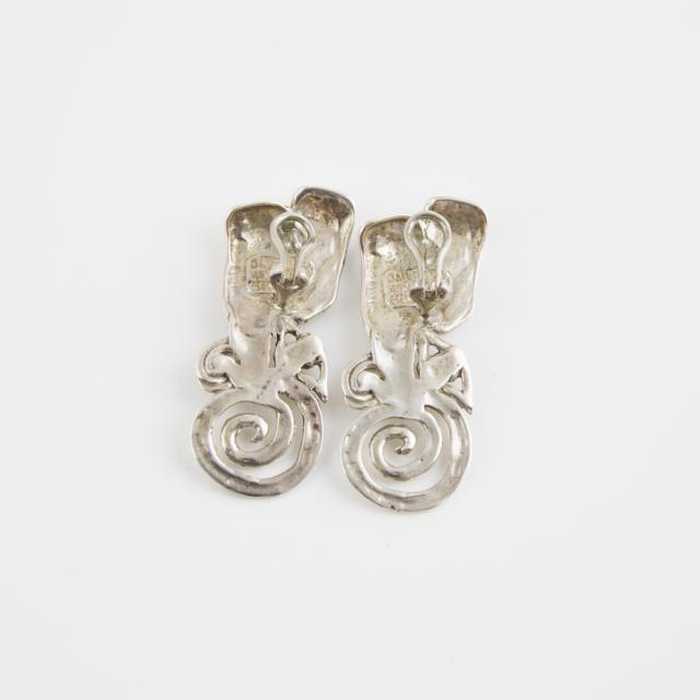 Pair Of Mexican Sterling Silver Earrings