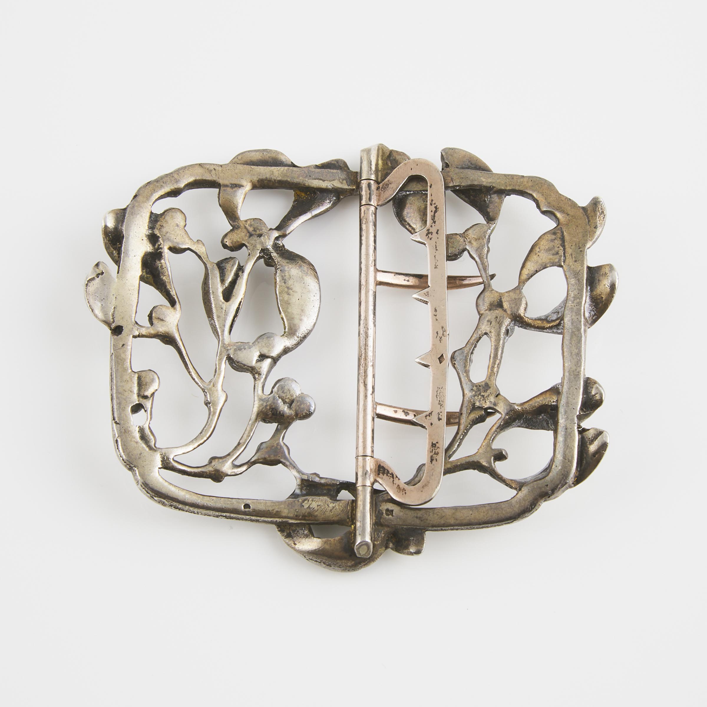 Art Nouveau French Silver Belt Buckle 